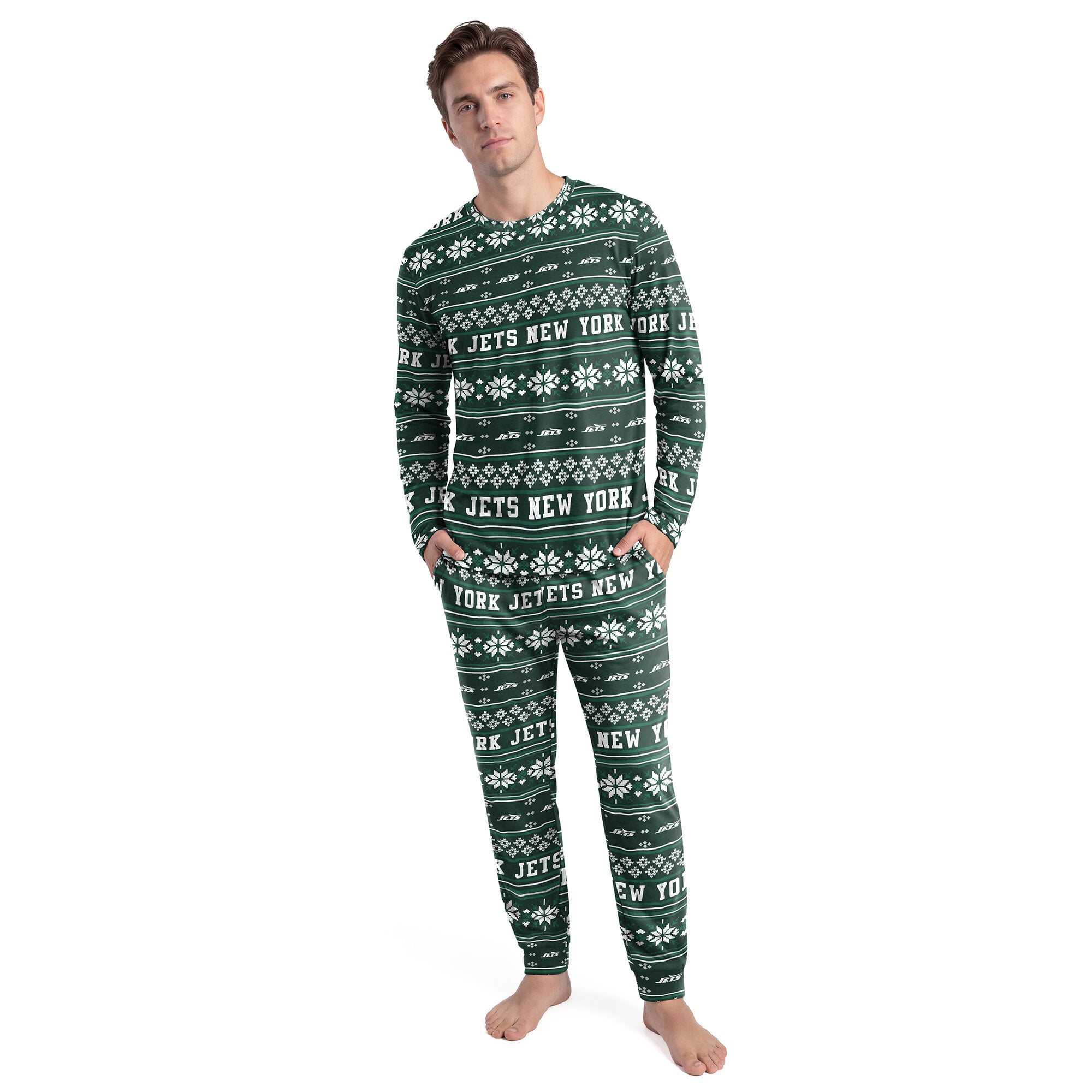 Ensemble t-shirt à manches longues et pantalon vert New York Jets Jubilee de Concepts Sport pour homme