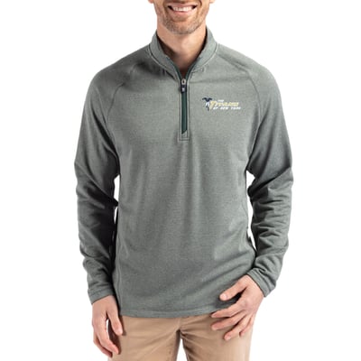 New York Jets Cutter & Buck Peshastin Eco Fleece Recycled  Half-Zip Top - Heather Green