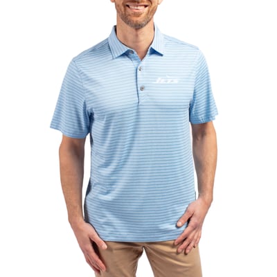 New York Jets Cutter & Buck Men's Forge Eco Heathered Stripe Stretch Recycled Polo - Mint