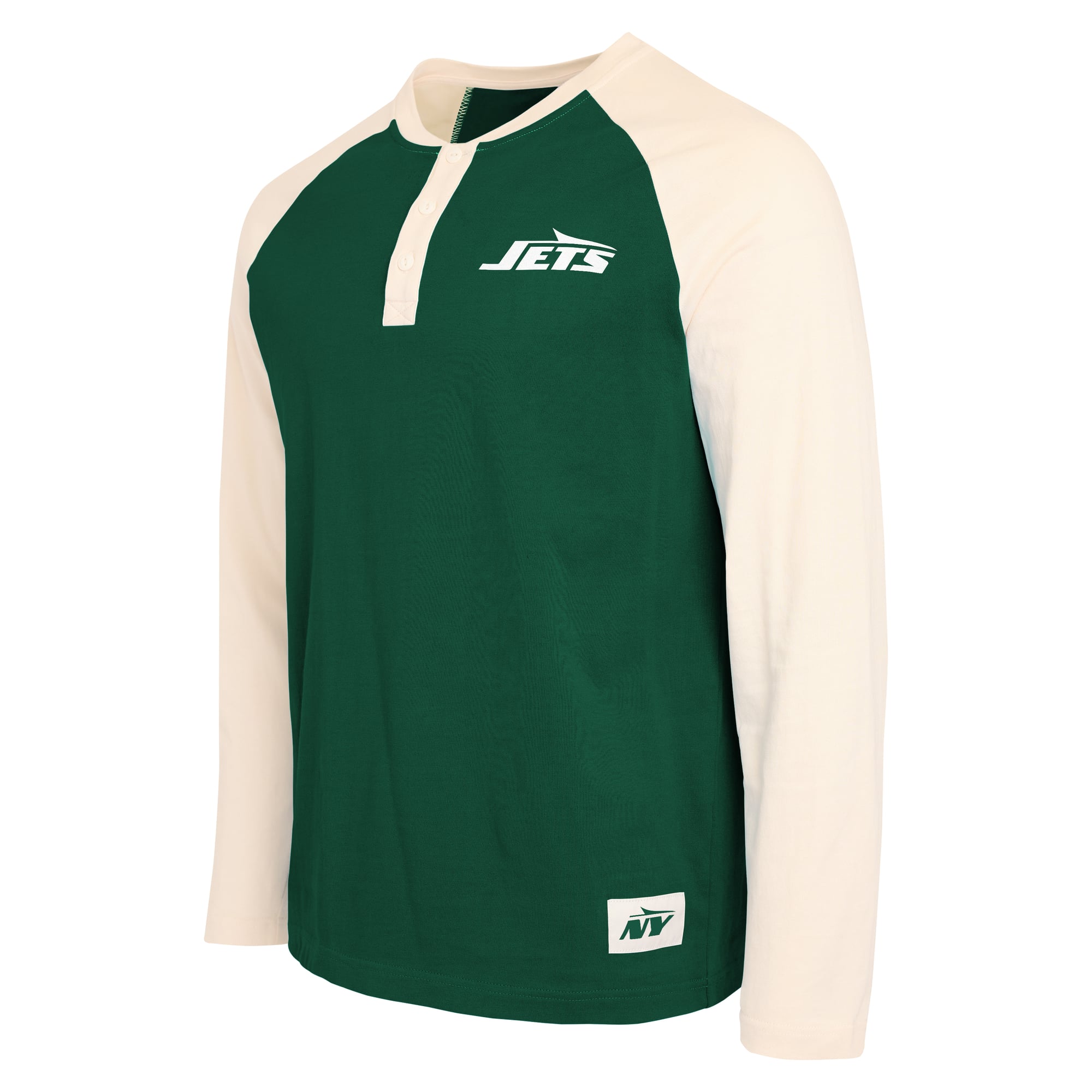 Collection Darius Rucker pour homme par Fanatics - T-shirt Henley à manches longues vert et blanc des New York Jets