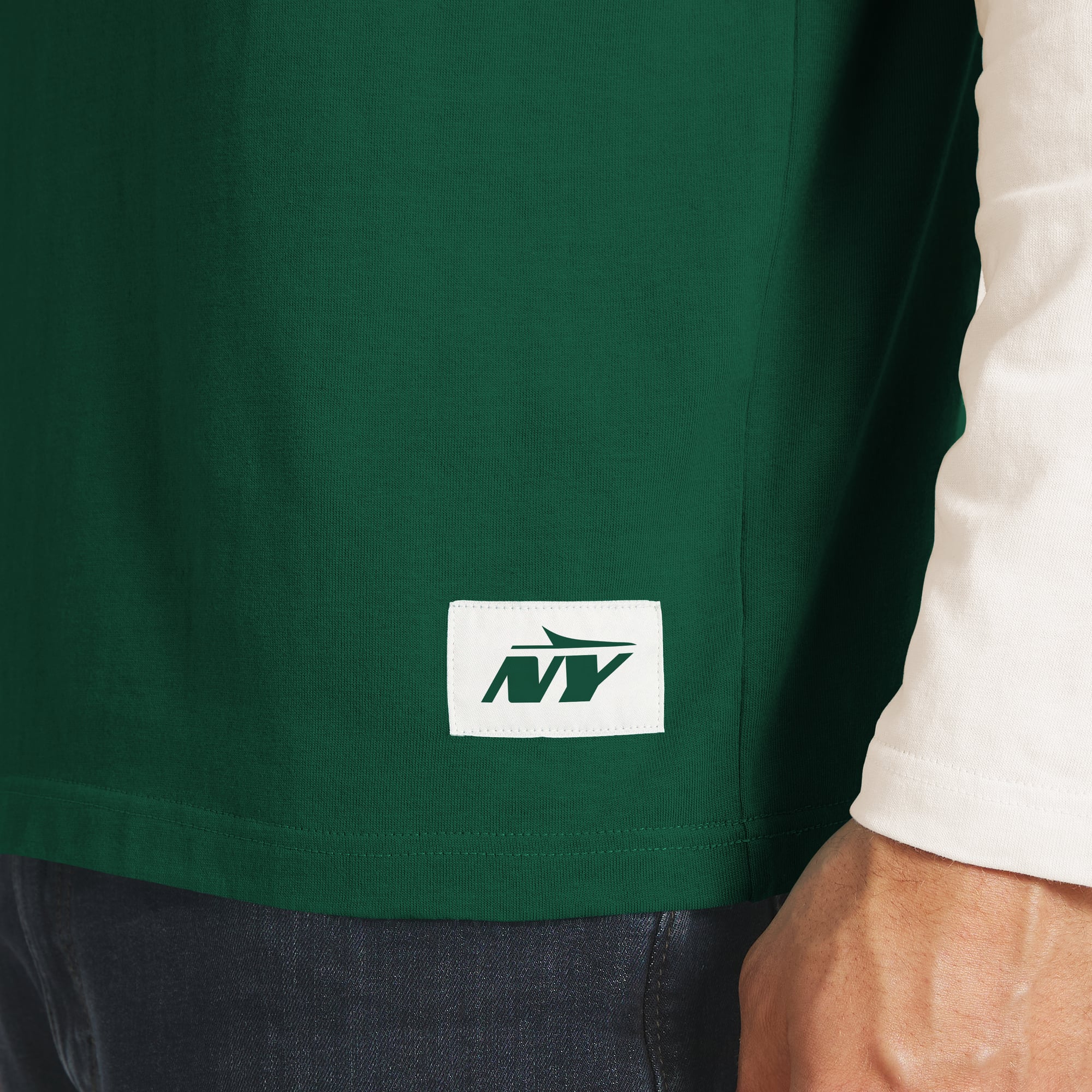 Collection Darius Rucker pour homme par Fanatics - T-shirt Henley à manches longues vert et blanc des New York Jets