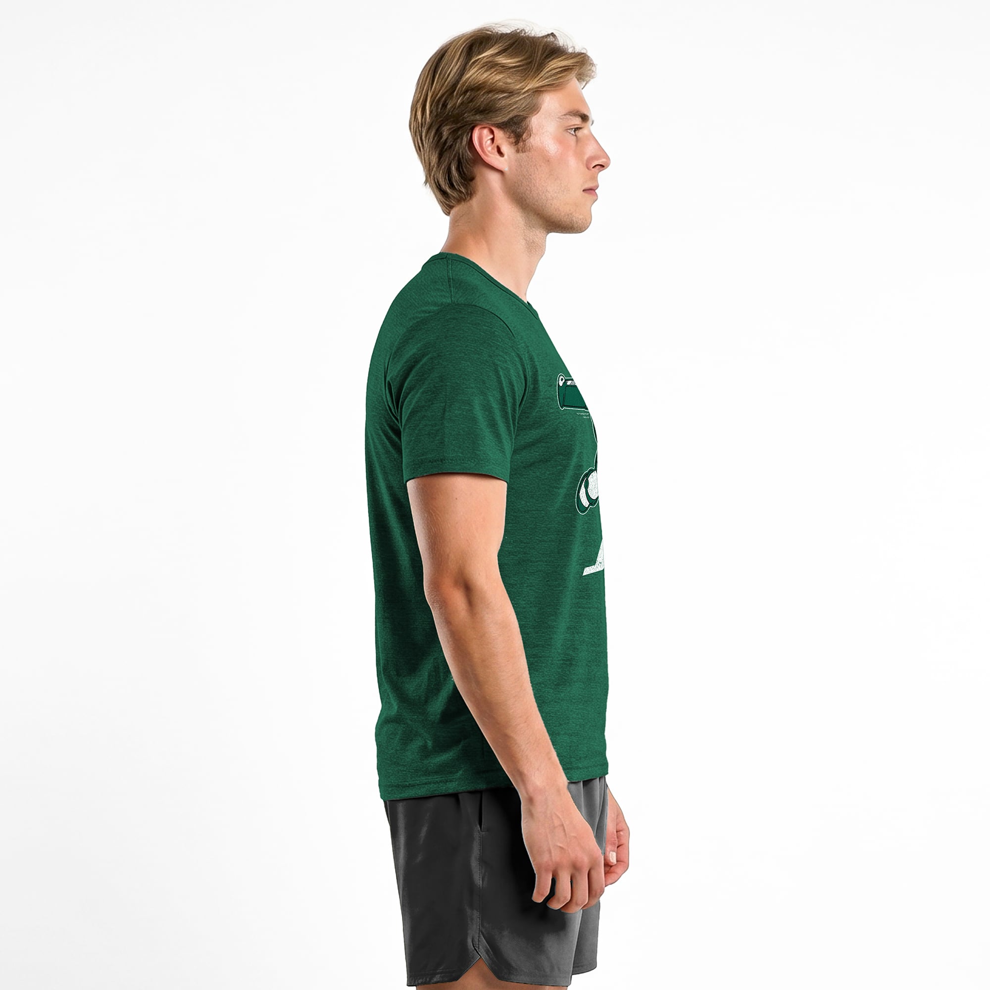 T-shirt homme Disney x Champion vert foncé New York Jets Buzz l'Éclair en mélange de trois matières