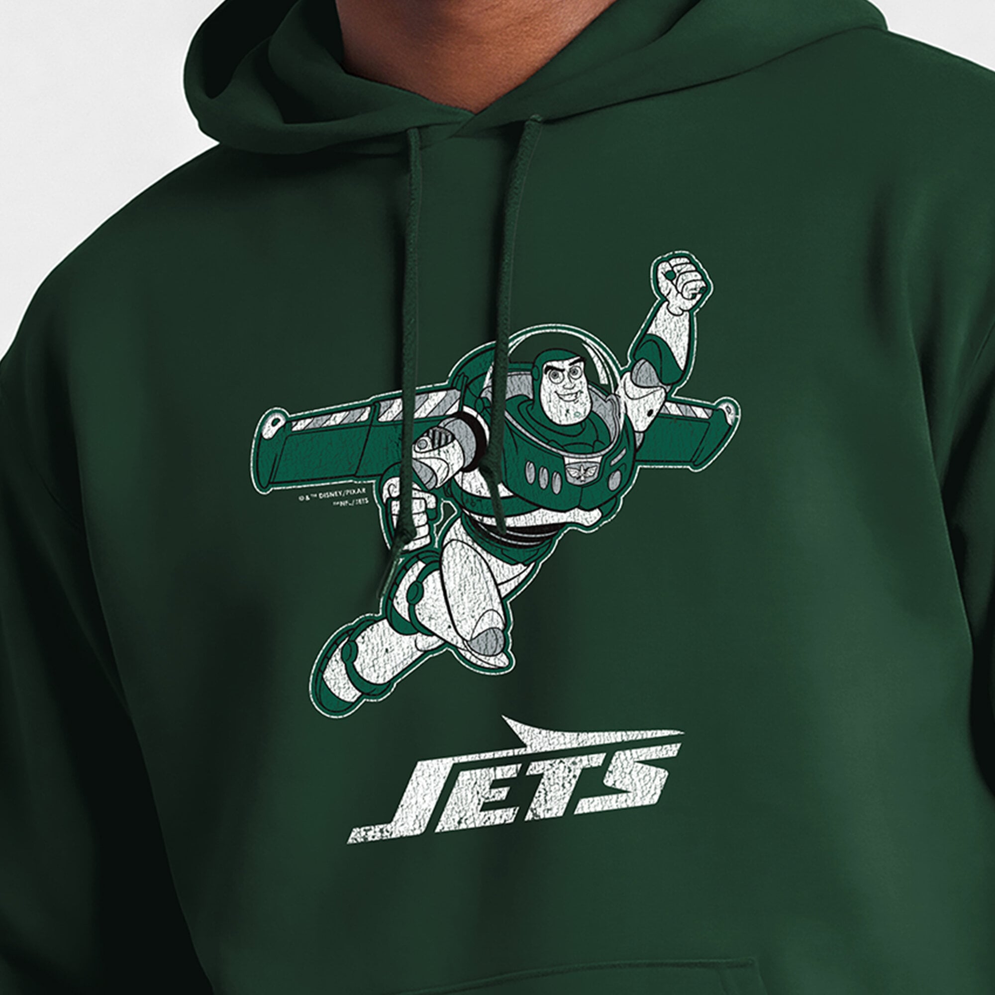 Sweat-shirt à capuche intégral vert New York Jets Disney x Champion pour homme