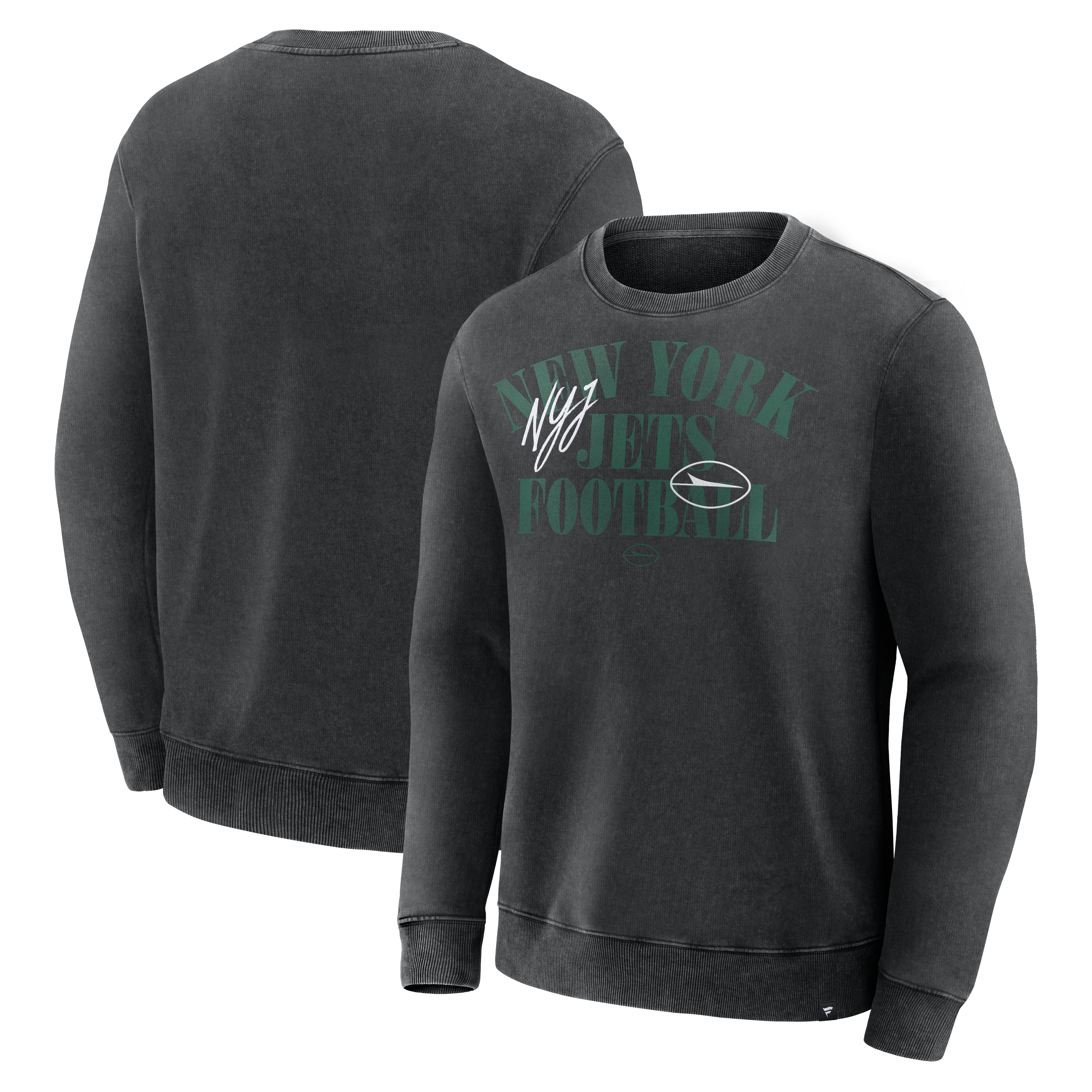 Men's Fanatics Black New York Jets Halftime Lead Relaxed Heavyweight French Terry Sweatshirt