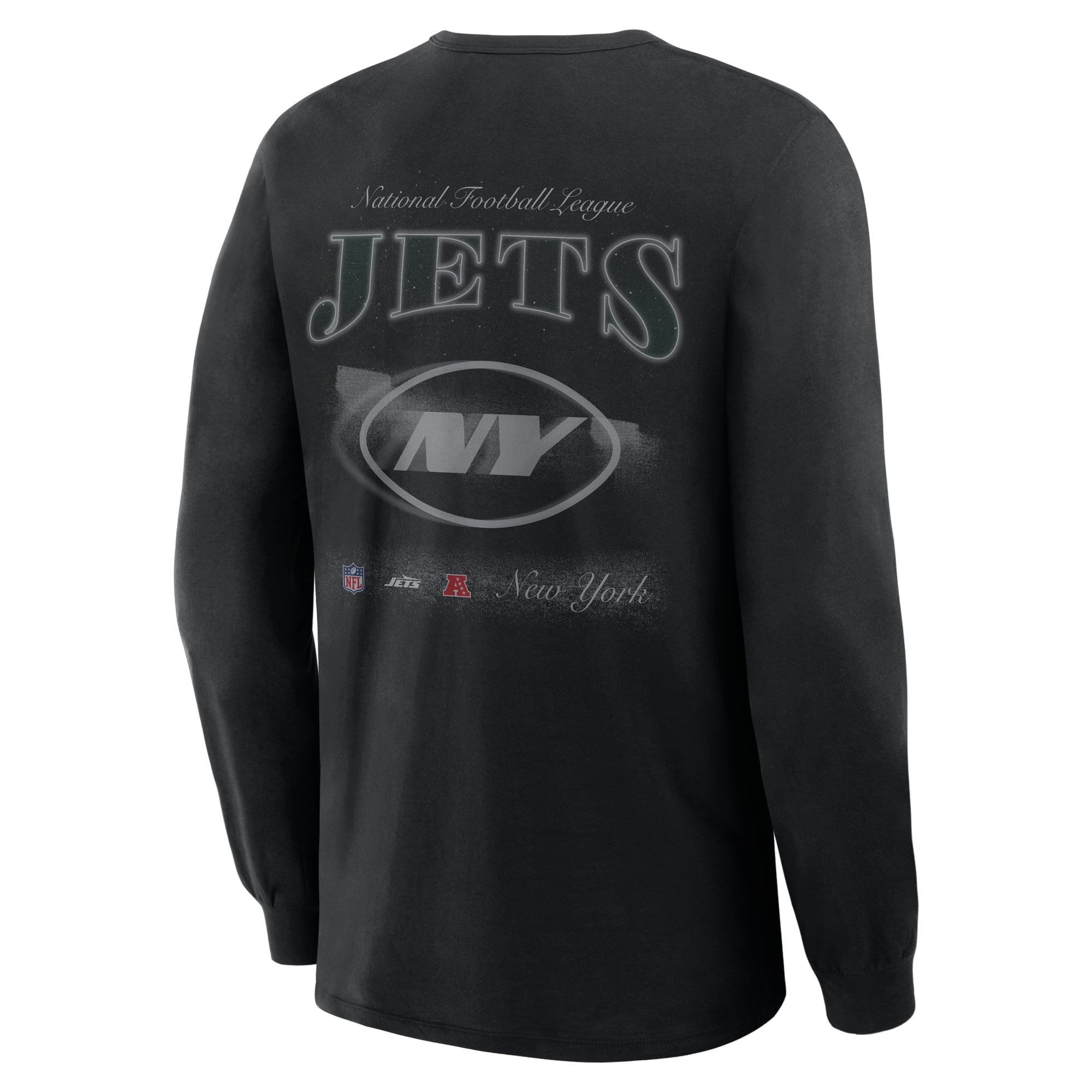 Men's Fanatics Black New York Jets Midnight Falls Long Sleeve T-Shirt