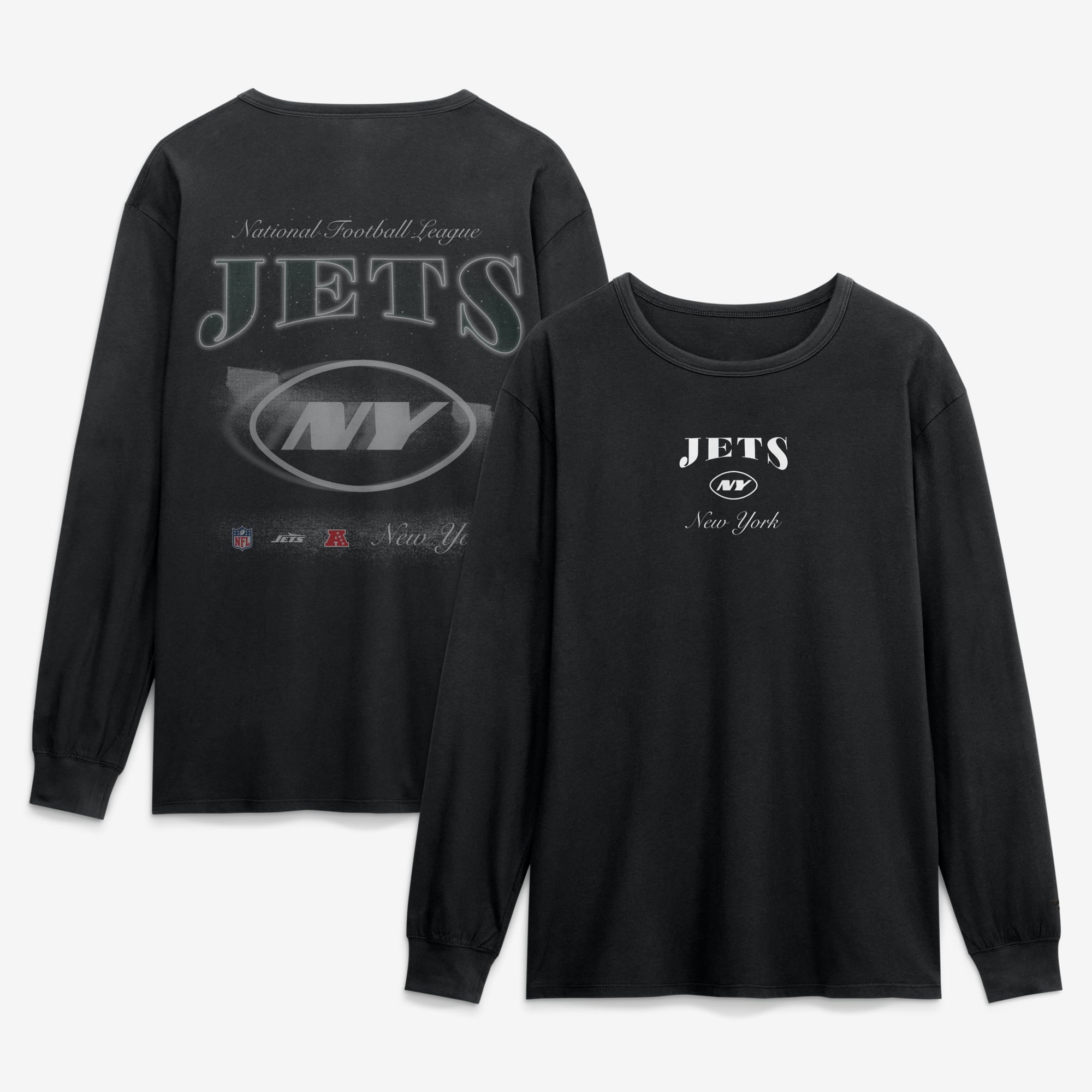 Men's Fanatics Black New York Jets Midnight Falls Long Sleeve T-Shirt