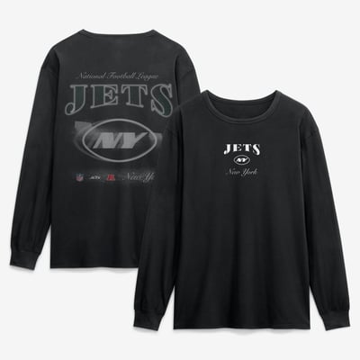 New York Jets Fanatics Midnight Falls Long Sleeve T-Shirt - Black