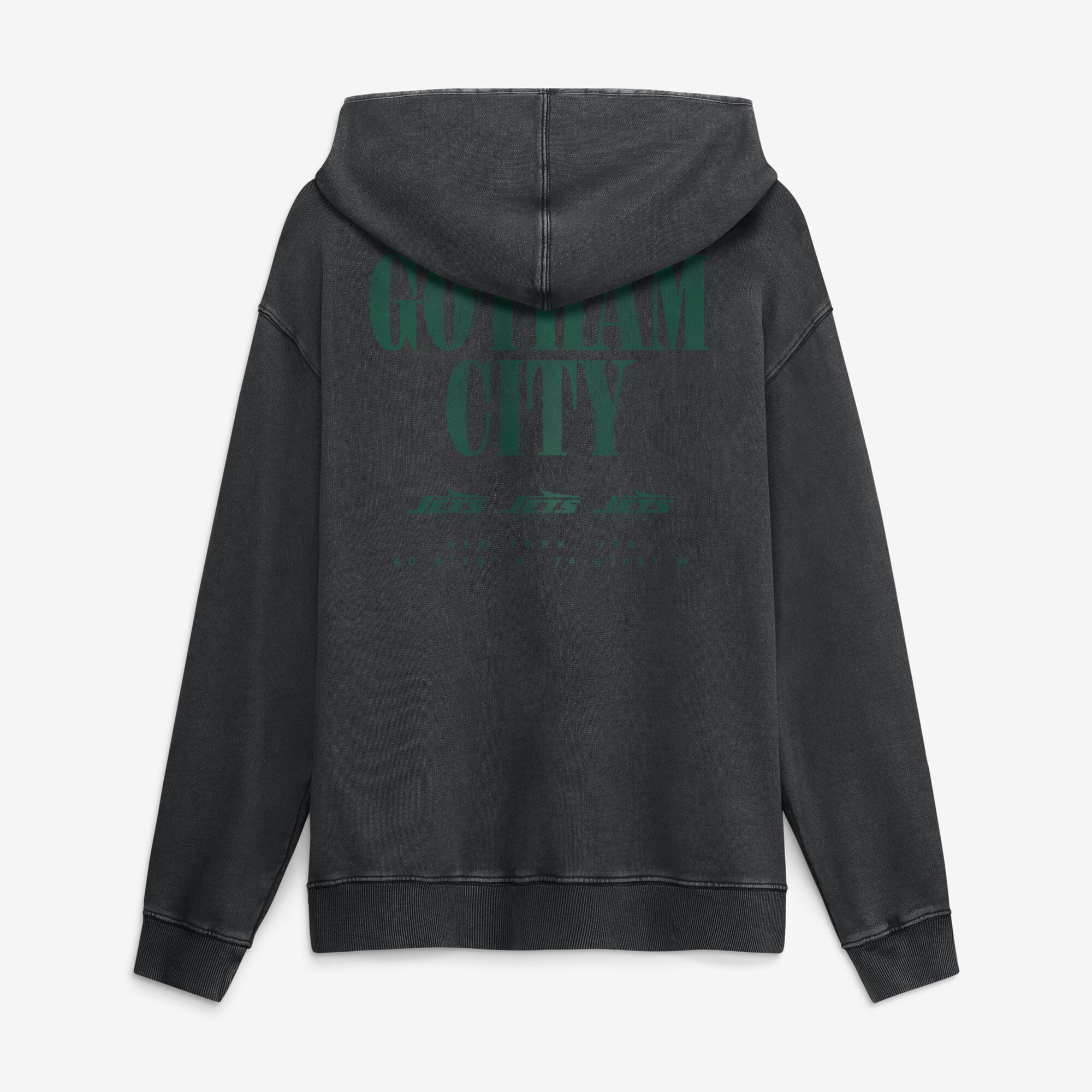 Men's Fanatics Black New York Jets Relaxed Intense Rivalry French Terry Hoodie