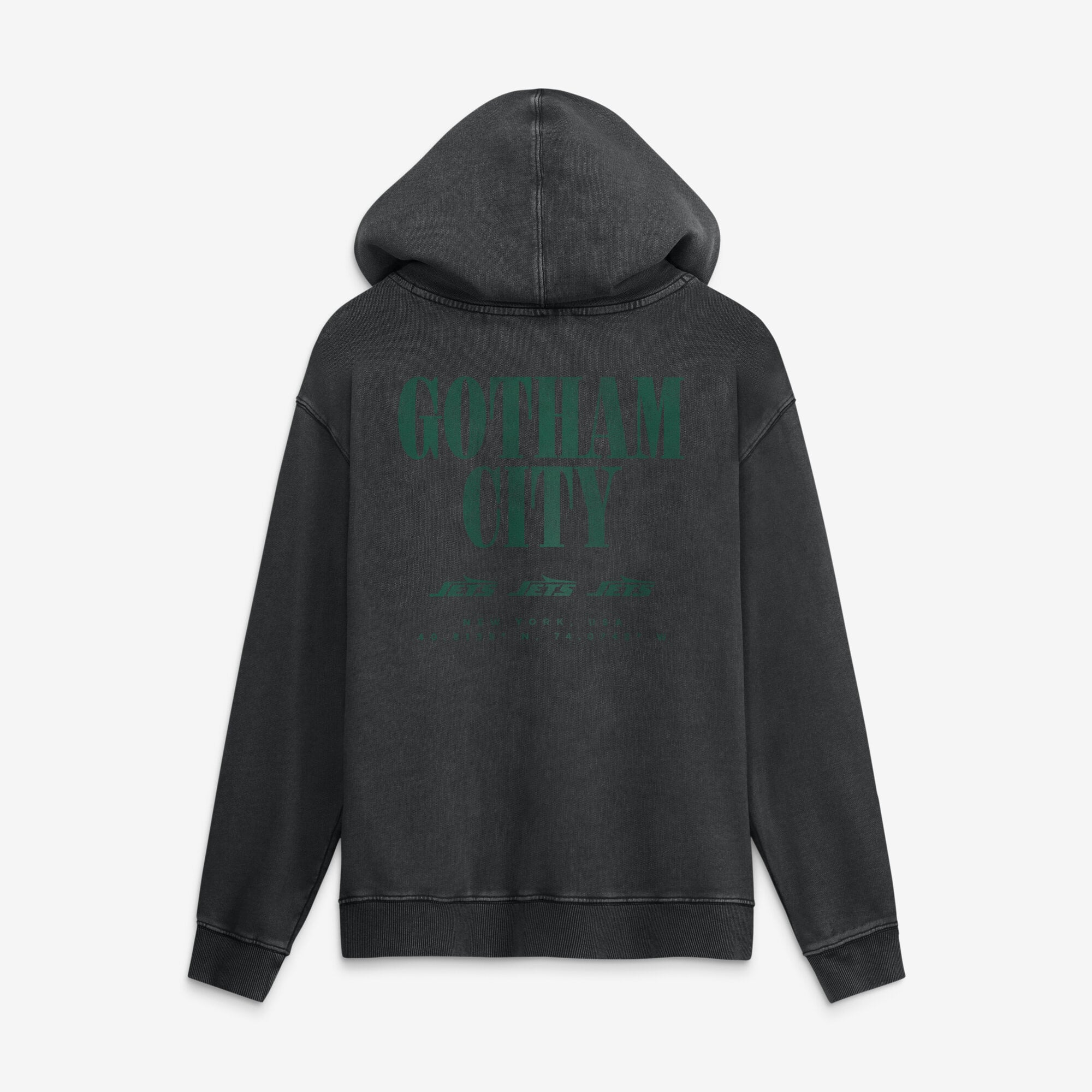 Men's Fanatics Black New York Jets Relaxed Intense Rivalry French Terry Hoodie