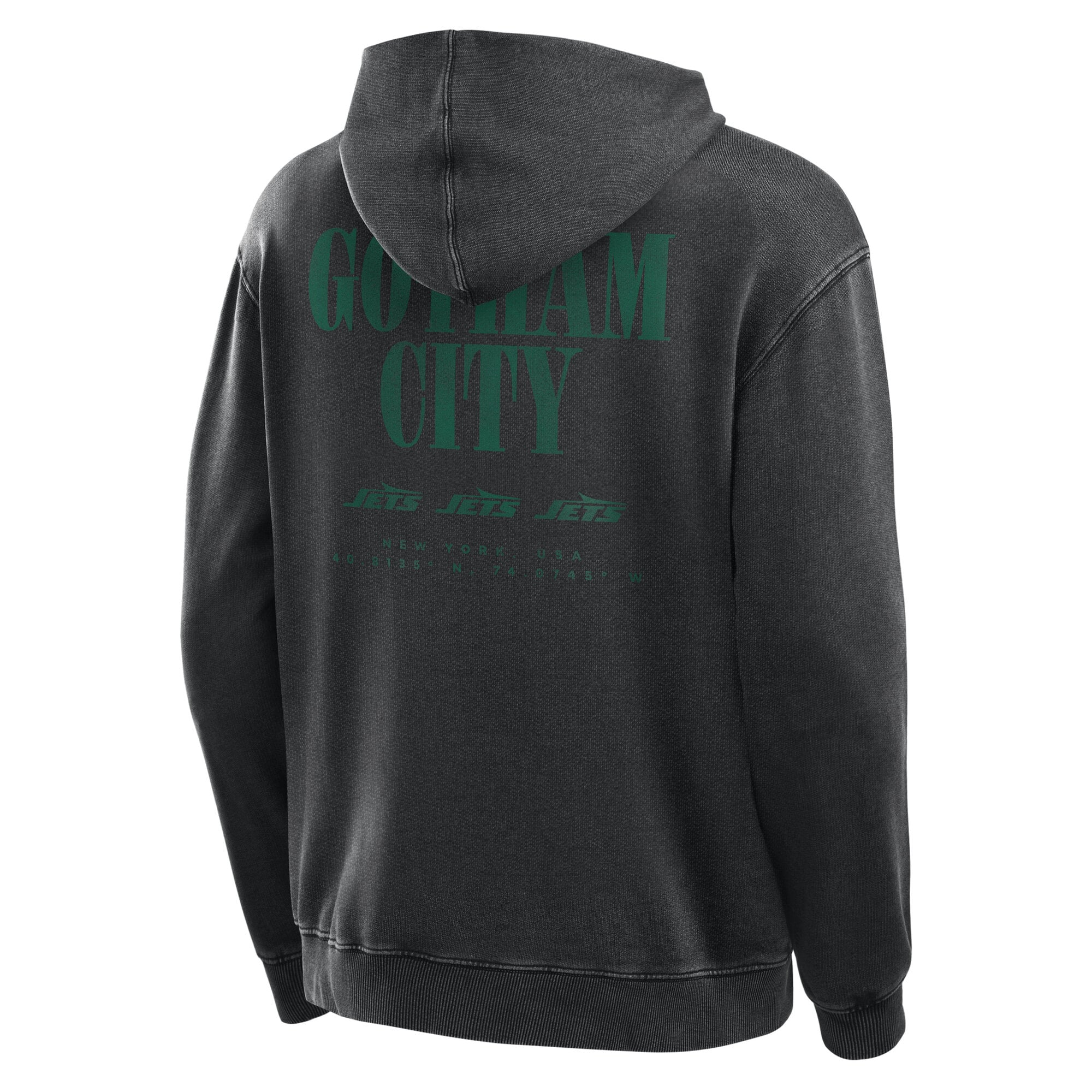 Men's Fanatics Black New York Jets Relaxed Intense Rivalry French Terry Hoodie