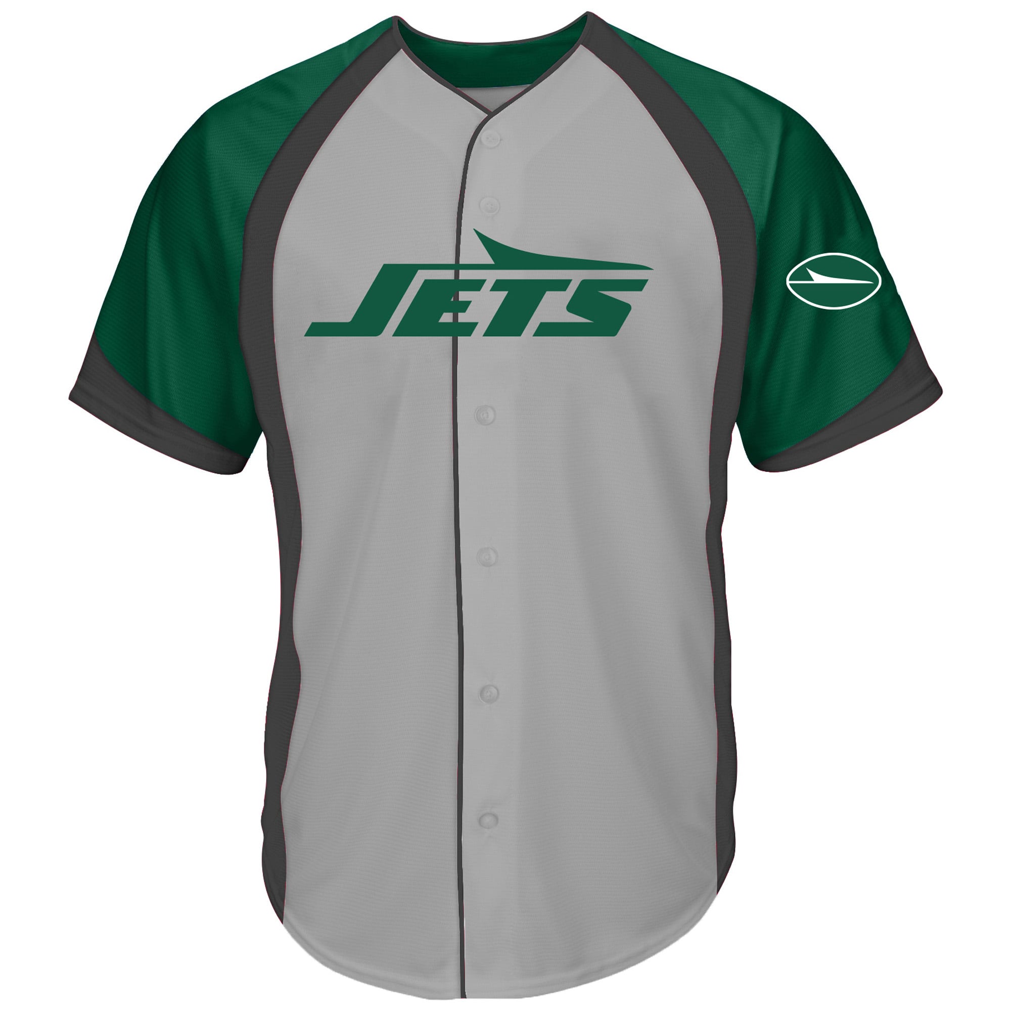 Haut raglan boutonné grande taille pour homme Fanatics gris New York Jets