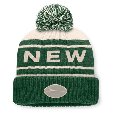 New York Jets Fanatics Men's Cuffed Knit Hat with Pom - Green
