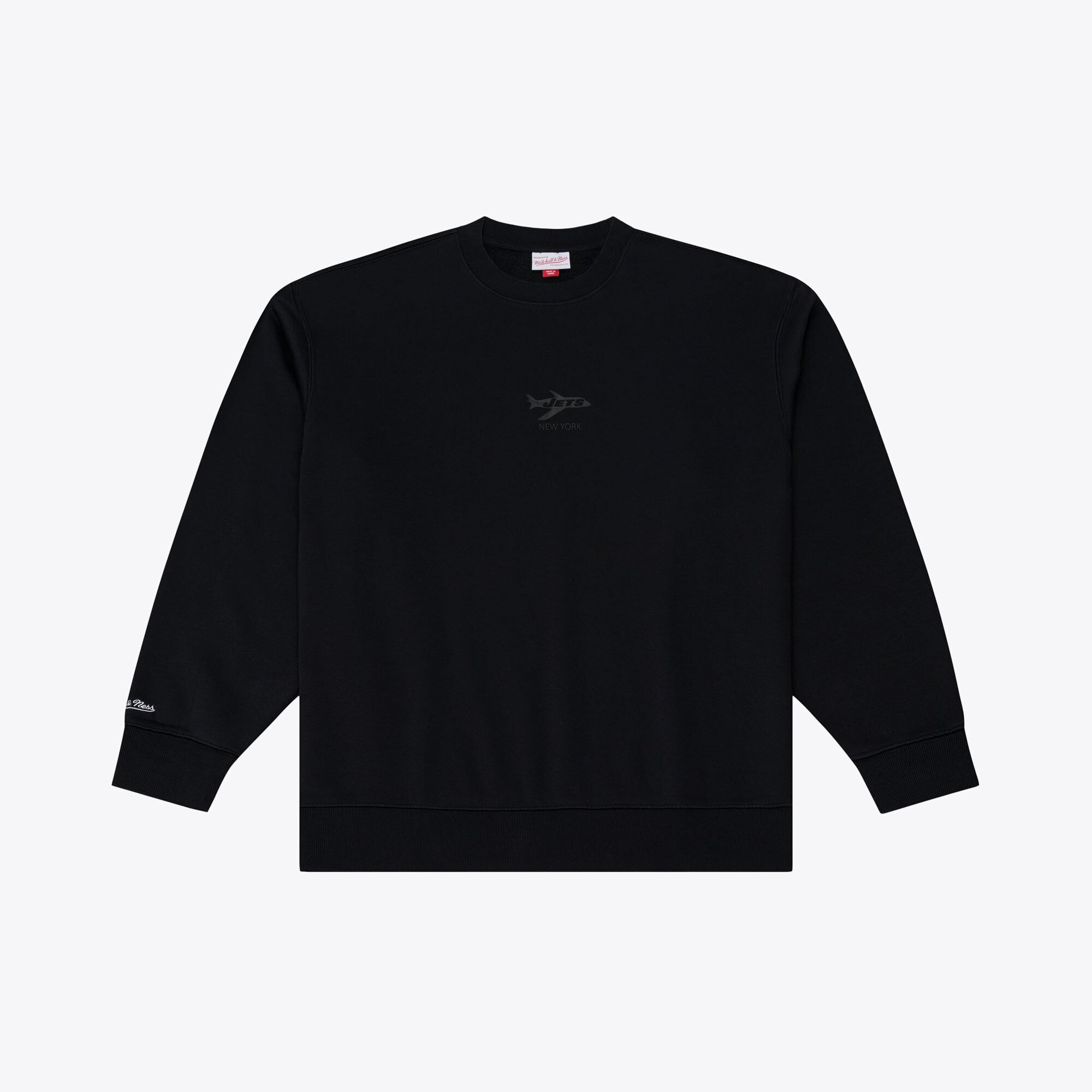 Sweat-shirt en polaire Mitchell & Ness Core Essentials noir pour homme, avec micro-logo New York Jets.