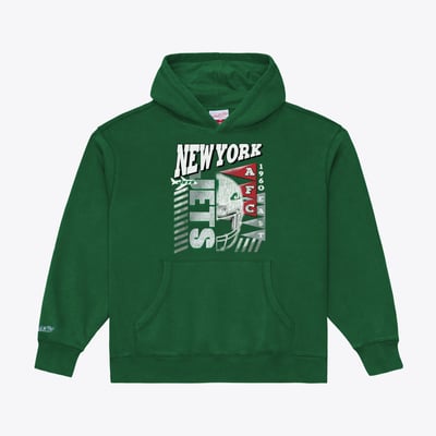  New York Jets Mitchell & Ness Core Essentials Street Graphic Fleece Hoodie - Green