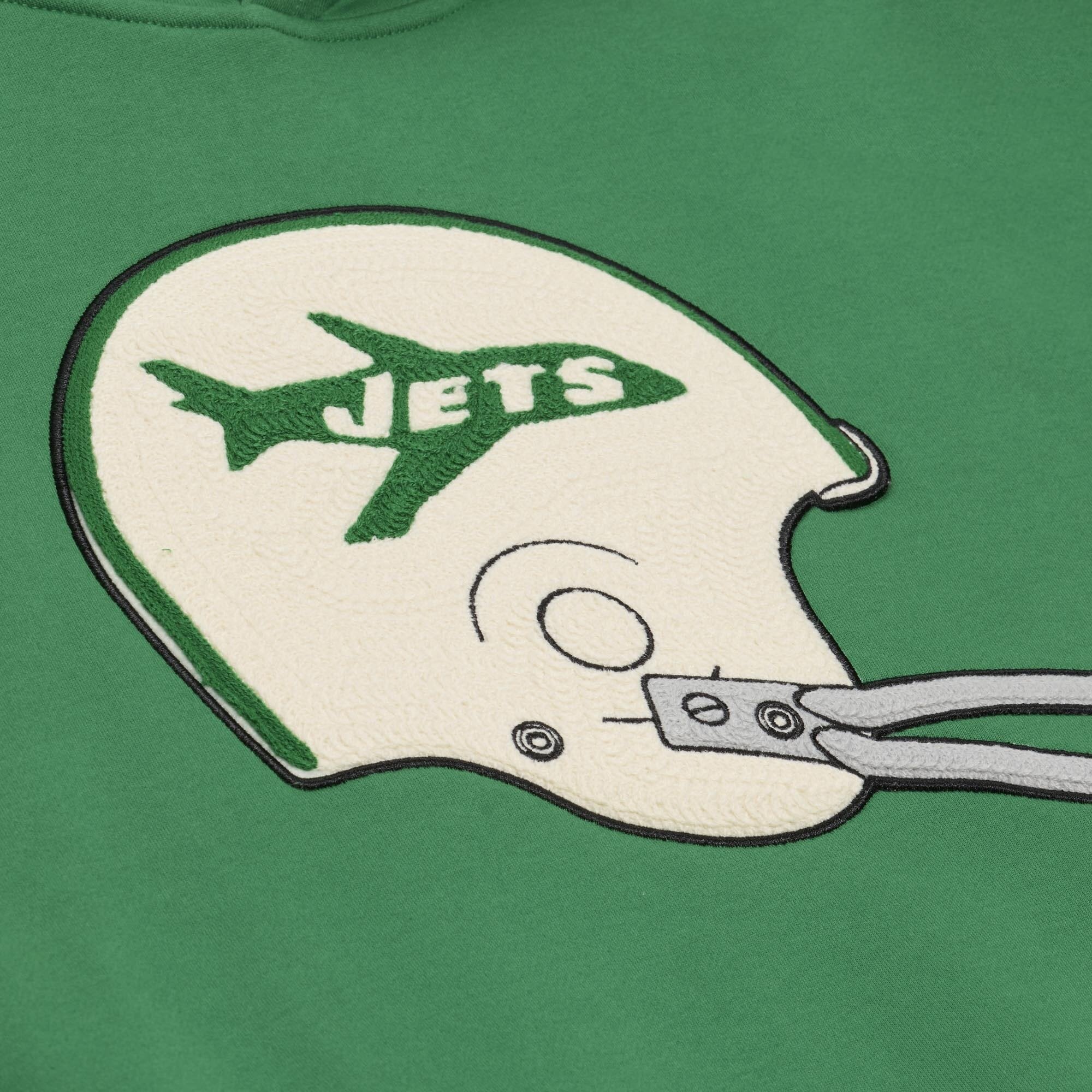 Sweat à capuche en polaire épaisse Mitchell & Ness vert New York Jets pour homme