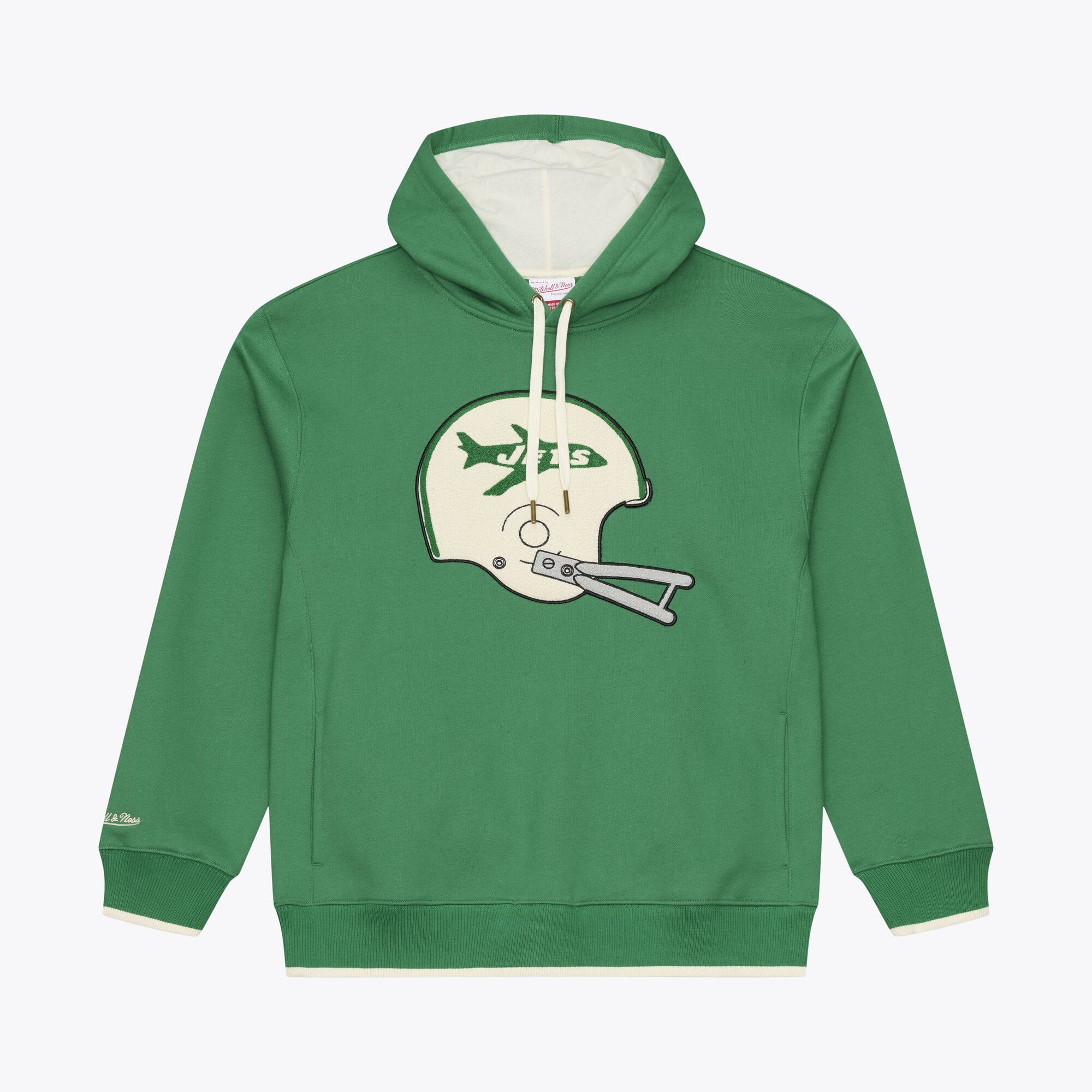 Sweat à capuche en polaire épaisse Mitchell & Ness vert New York Jets pour homme