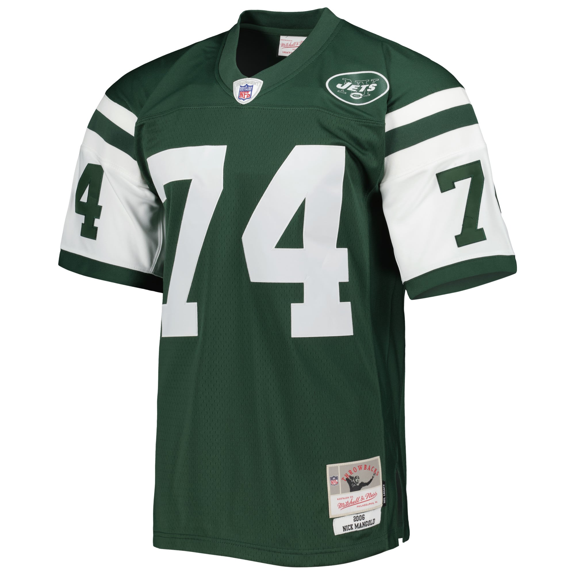 Maillot réplique Mitchell & Ness Nick Mangold vert New York Jets Legacy pour hommes