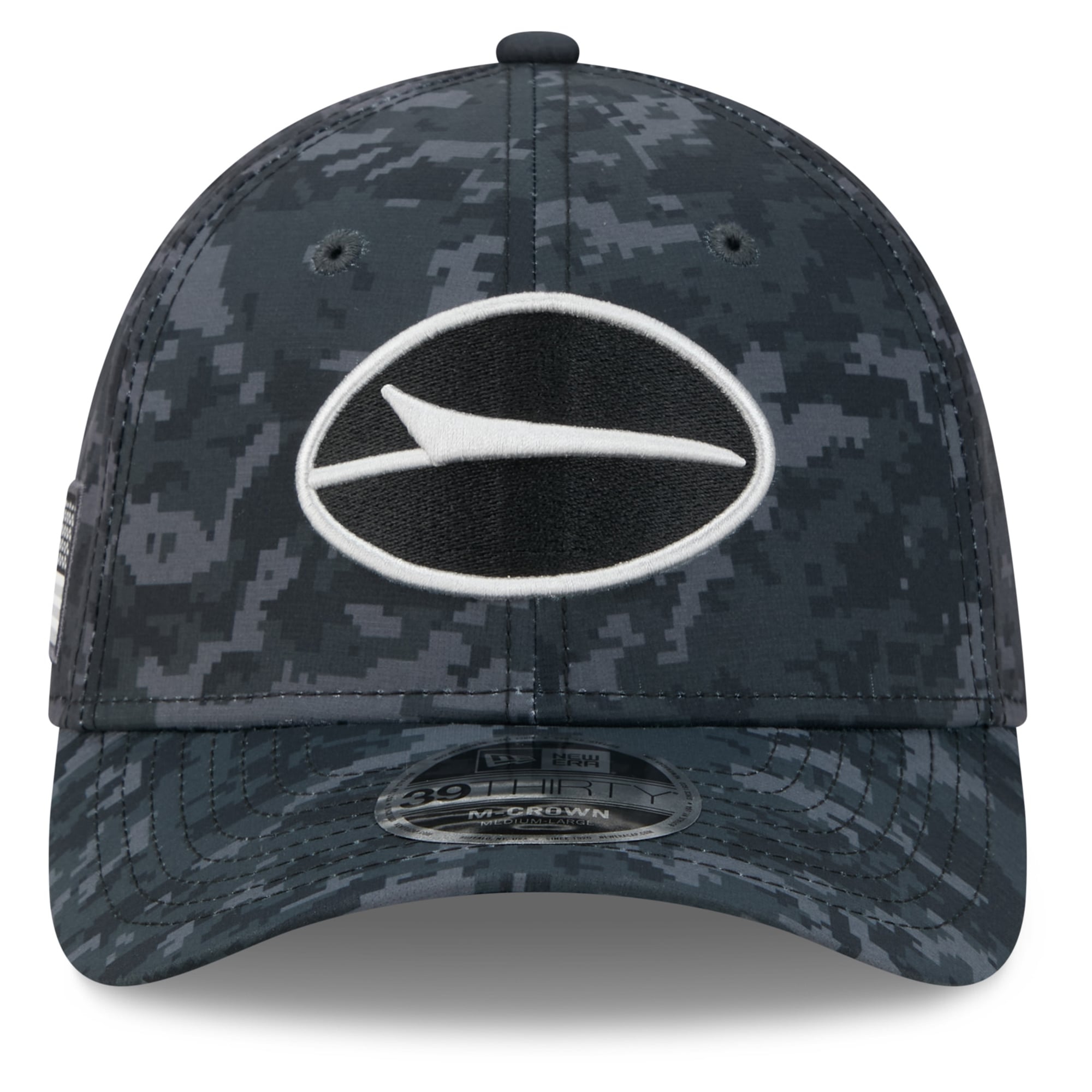 Casquette extensible New Era noire pour homme York Jets 2026 Salute To Service 39THIRTY M-Crown