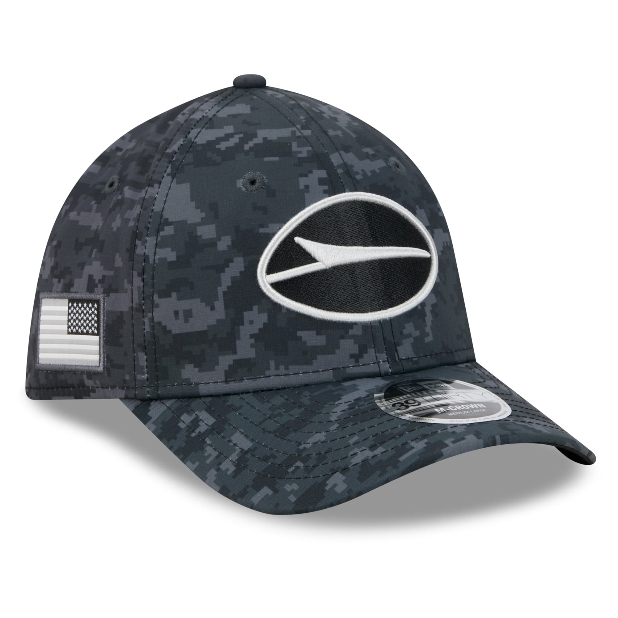 Casquette extensible New Era noire pour homme York Jets 2026 Salute To Service 39THIRTY M-Crown