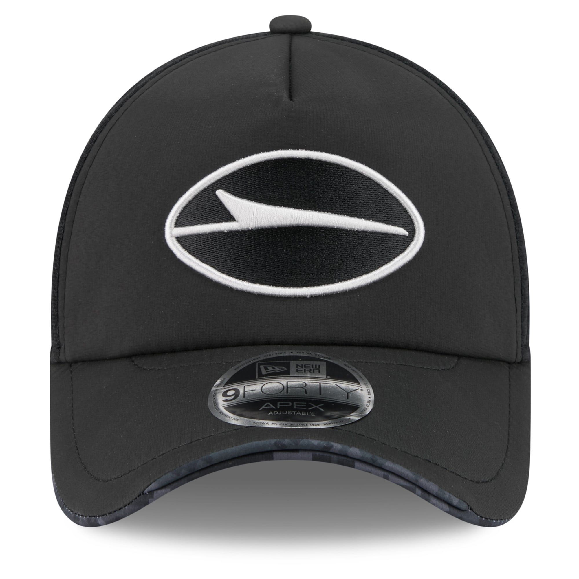 Men's New Era Black New York Jets 2026 Salute To Service Apex 9FORTY Adjustable Trucker Hat