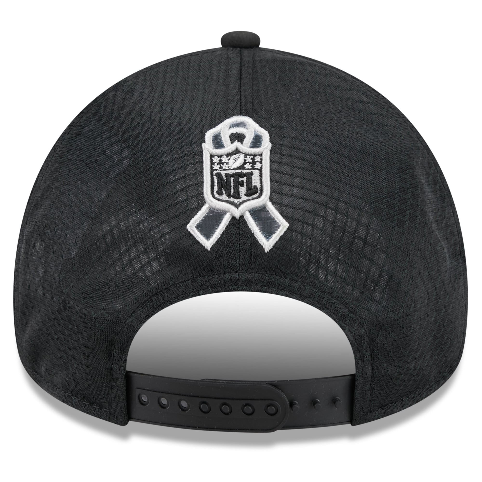 Men's New Era Black New York Jets 2026 Salute To Service Apex 9FORTY Adjustable Trucker Hat