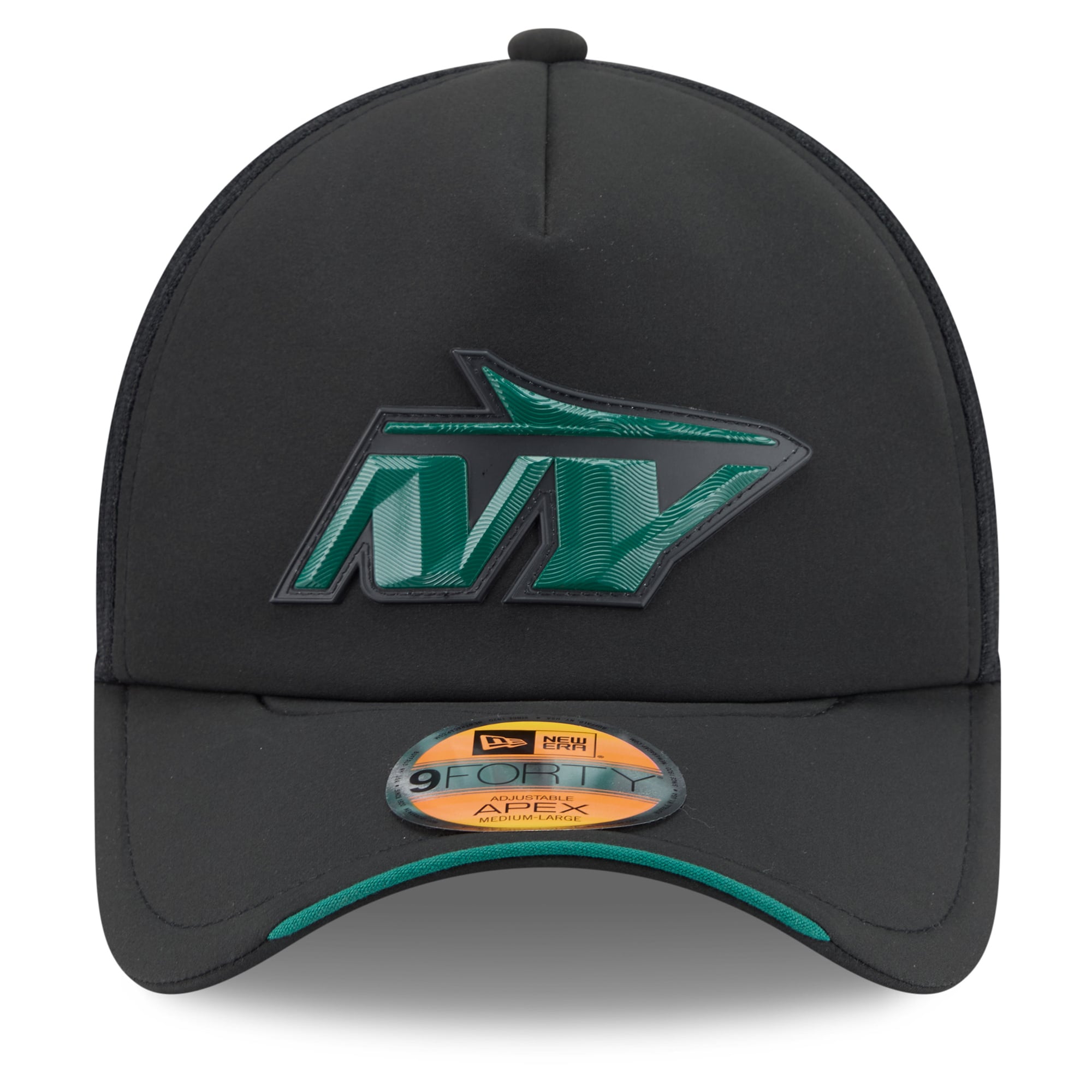 Casquette trucker ajustable New Era noire New York Jets 2026 Sideline Apex 9FORTY pour homme