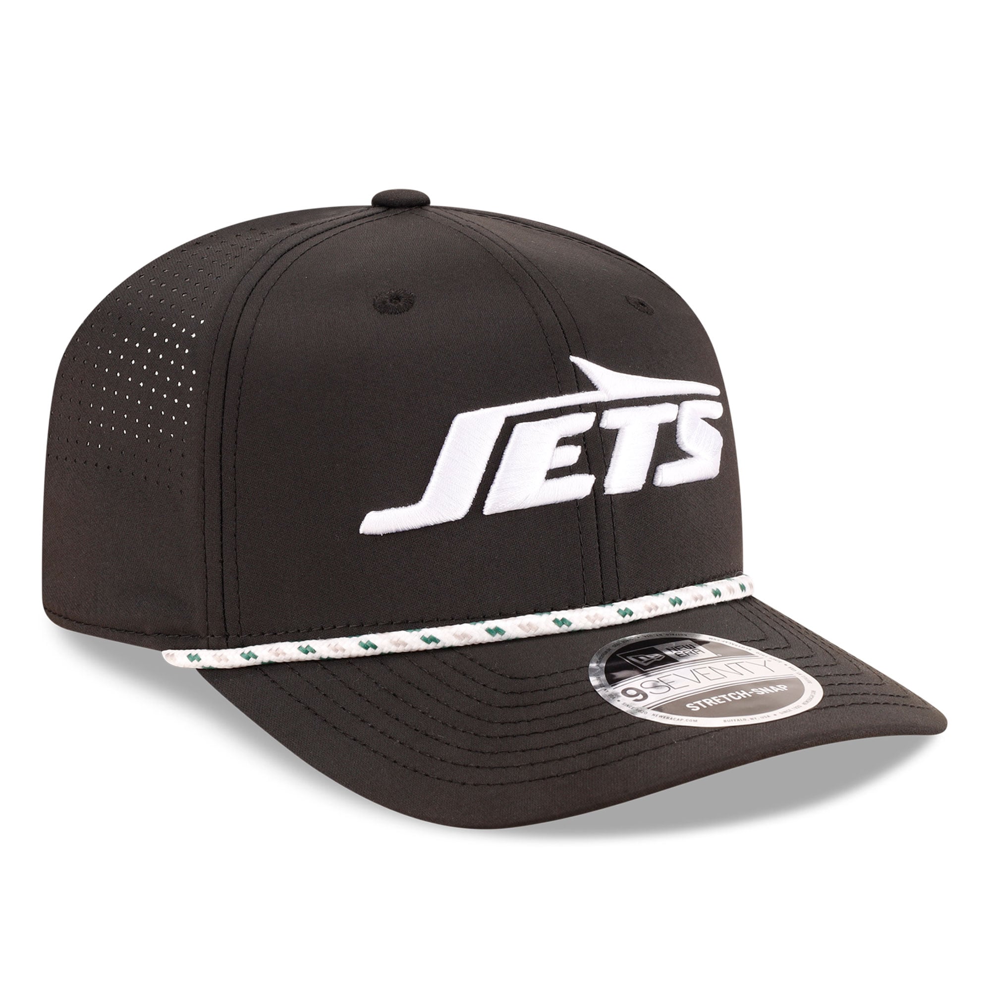 Casquette ajustable New Era noire New York Jets 9SEVENTY pour homme