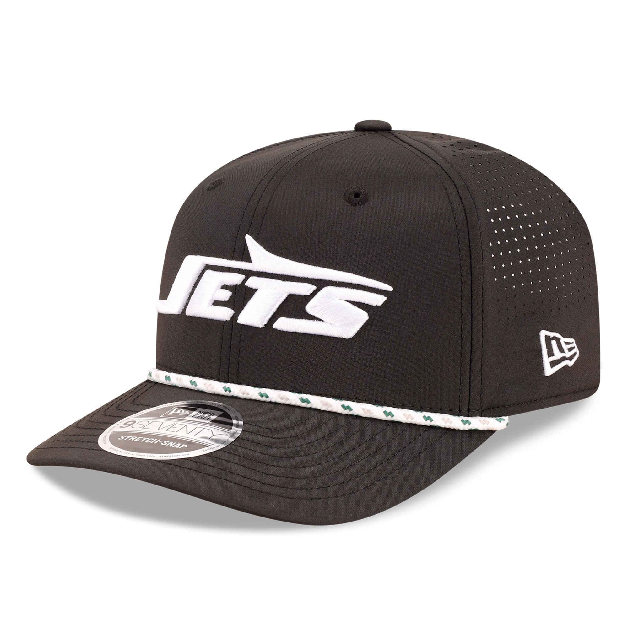 Casquette ajustable New Era noire New York Jets 9SEVENTY pour homme