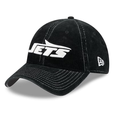 New York Jets New Era Corduroy Casual Classic Adjustable Hat - Black