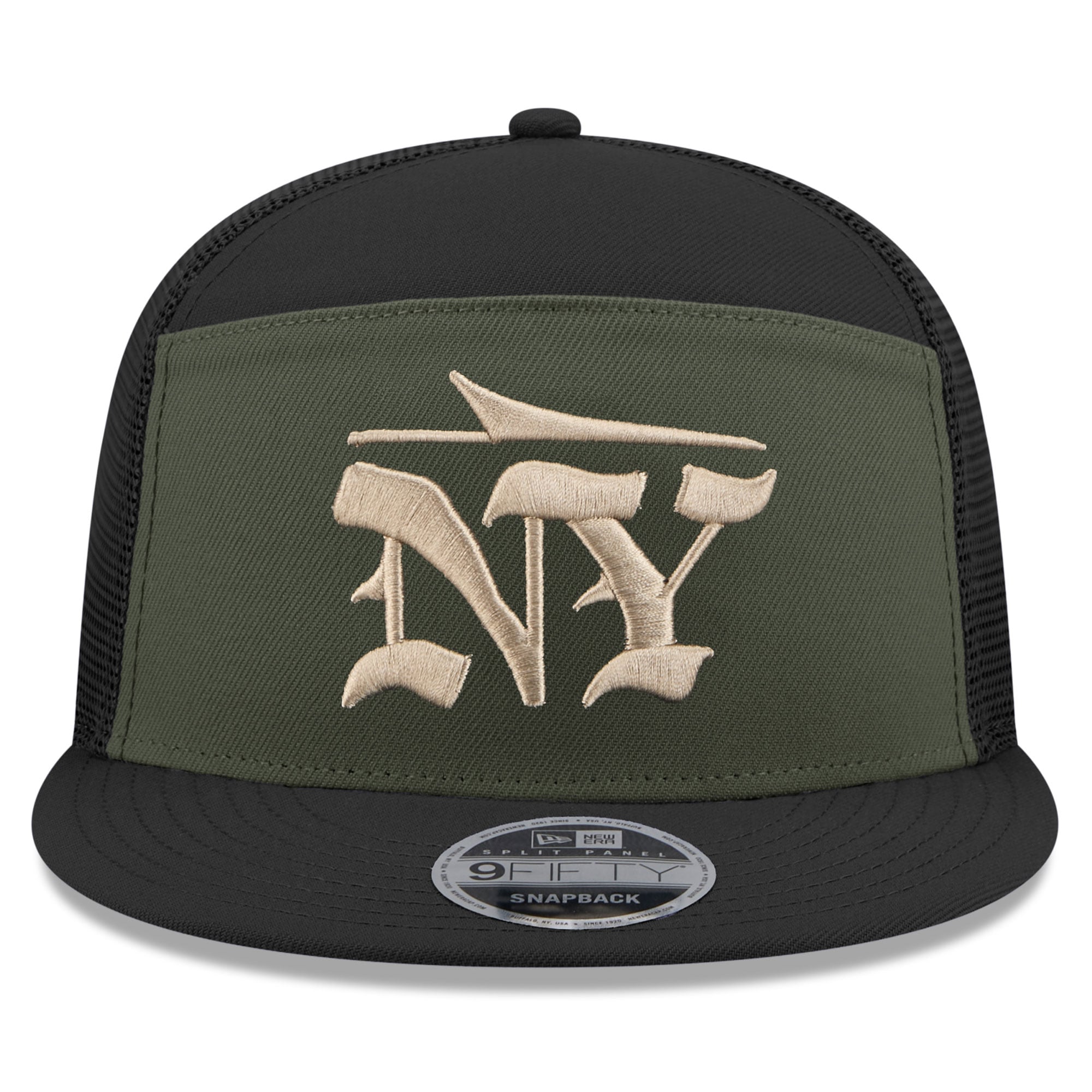 Men's New Era  Black New York Jets Rivalries Collection Team Split Panel 9FIFTY Snapback Hat