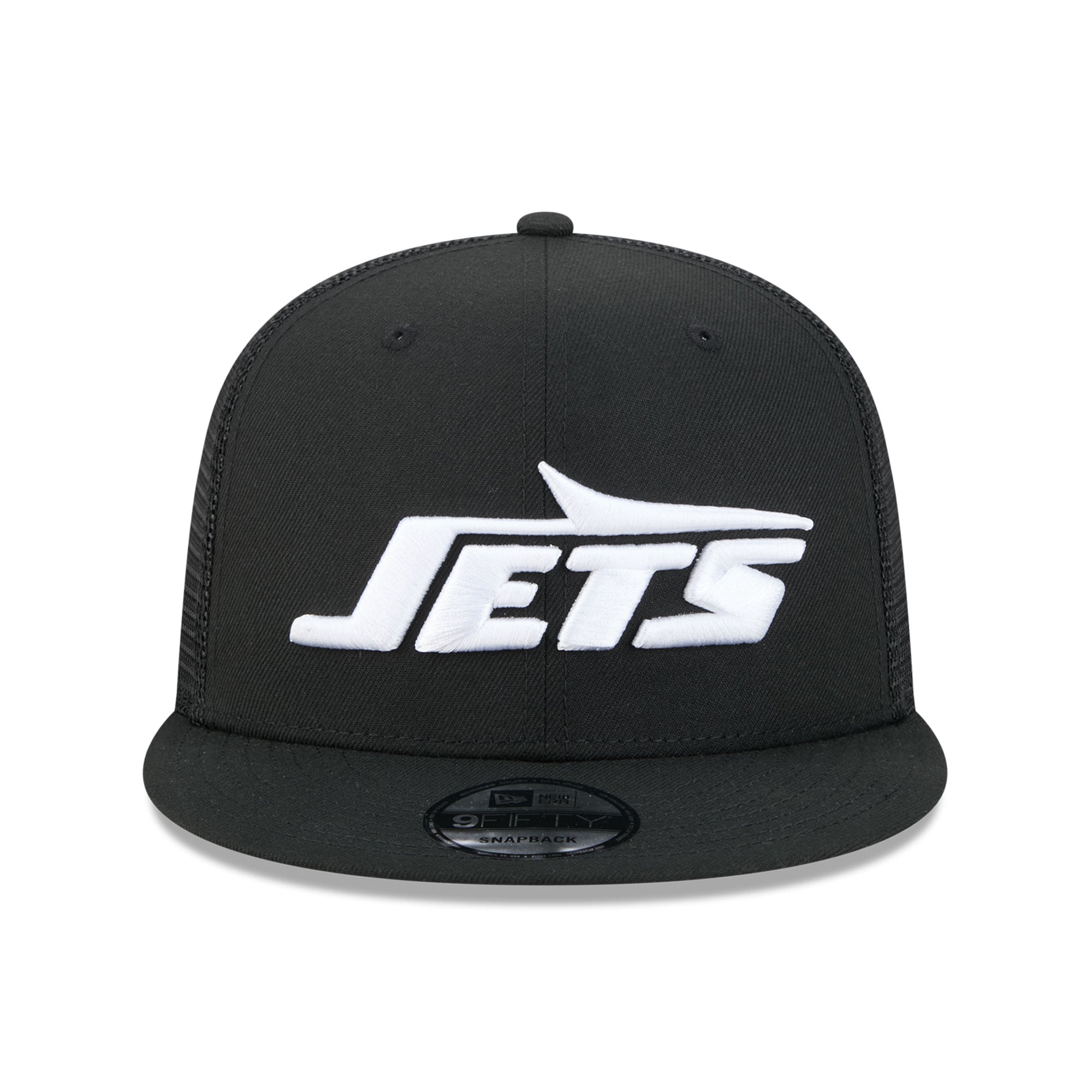 Men's New Era Black/White New York Jets 9FIFTY Snapback Trucker Hat