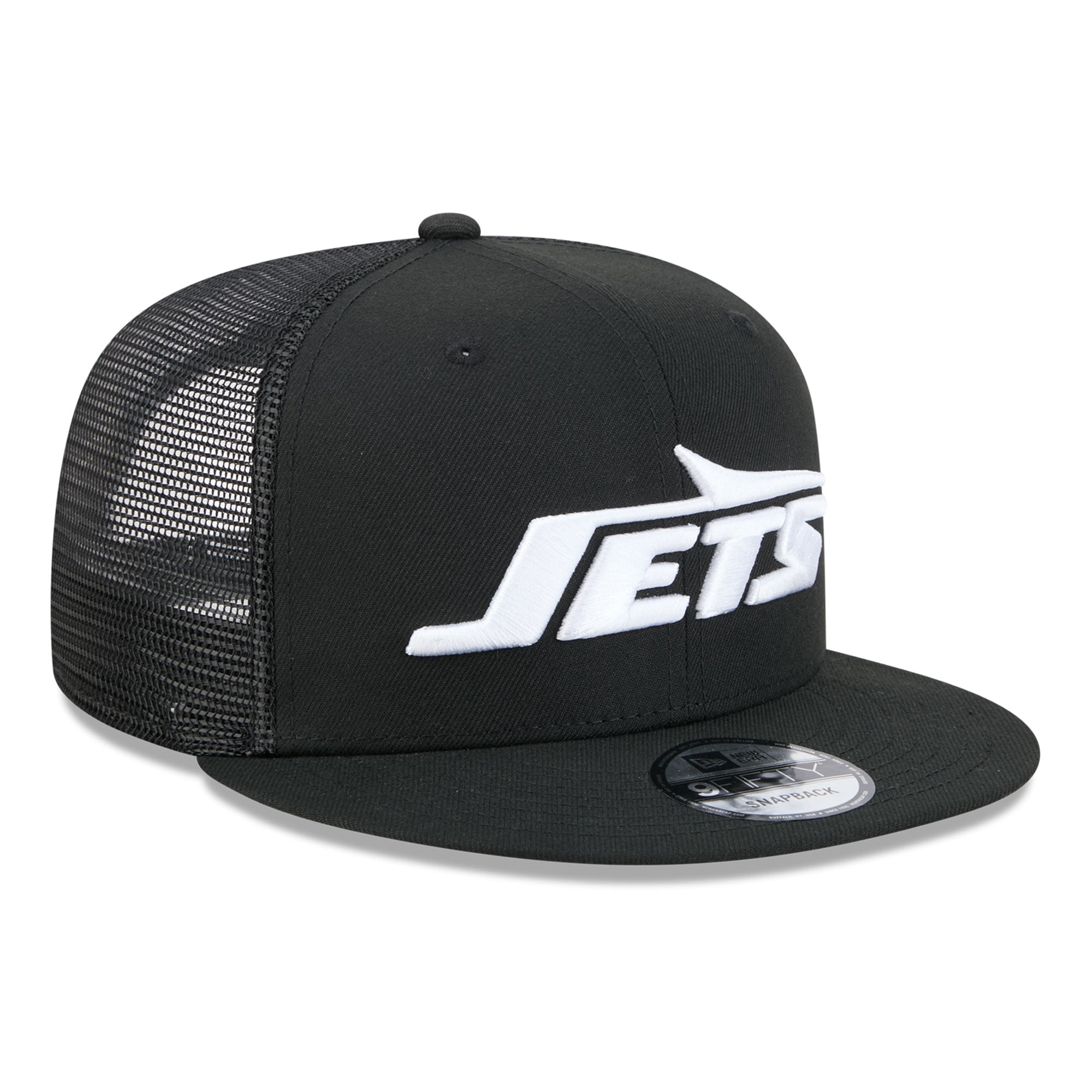 Men's New Era Black/White New York Jets 9FIFTY Snapback Trucker Hat