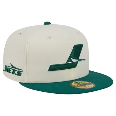 New York Jets New Era Deceptor 59FIFTY Fitted Hat - Cream/Green