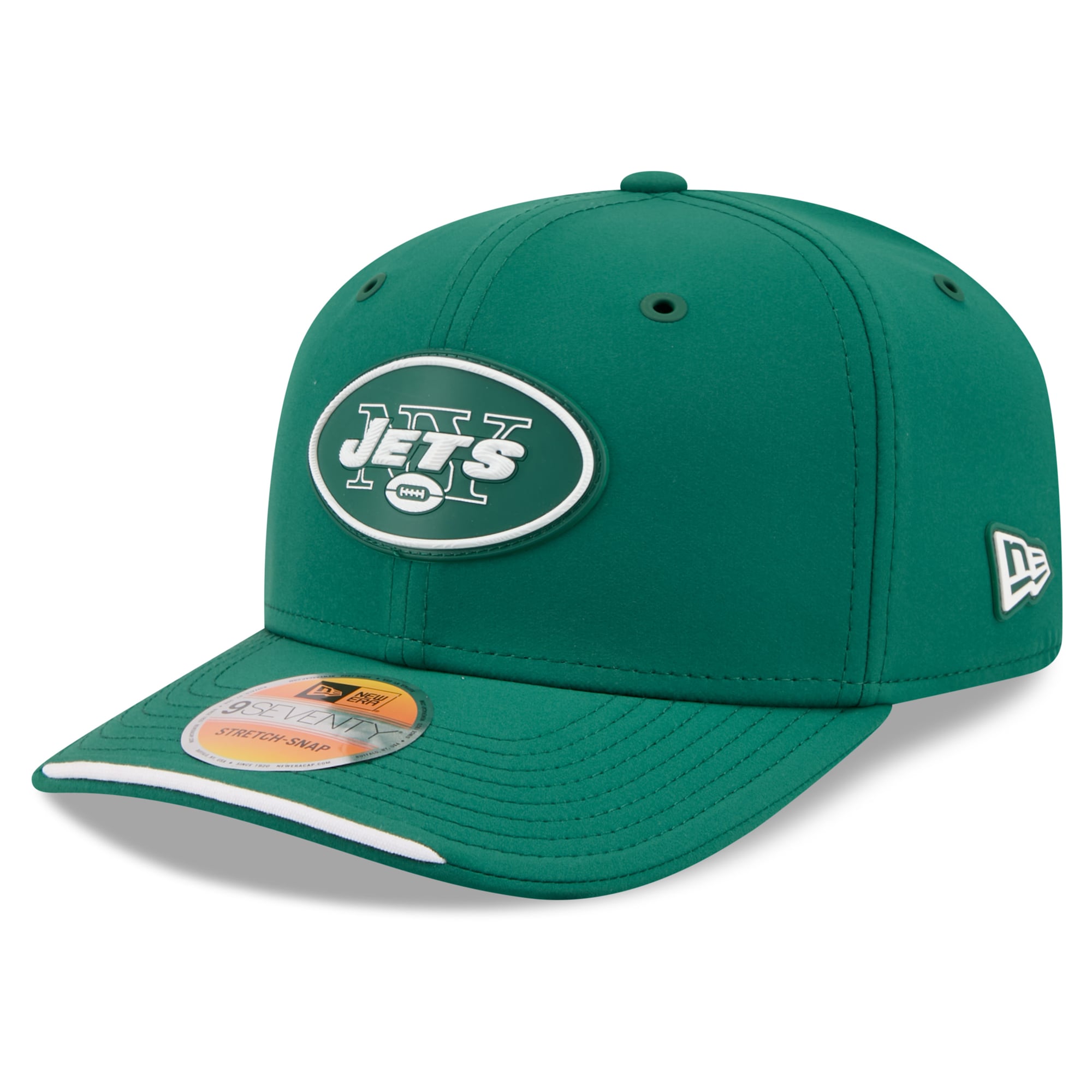 Casquette ajustable New Era verte New York Jets 2026 Sideline Throwback 9SEVENTY pour homme