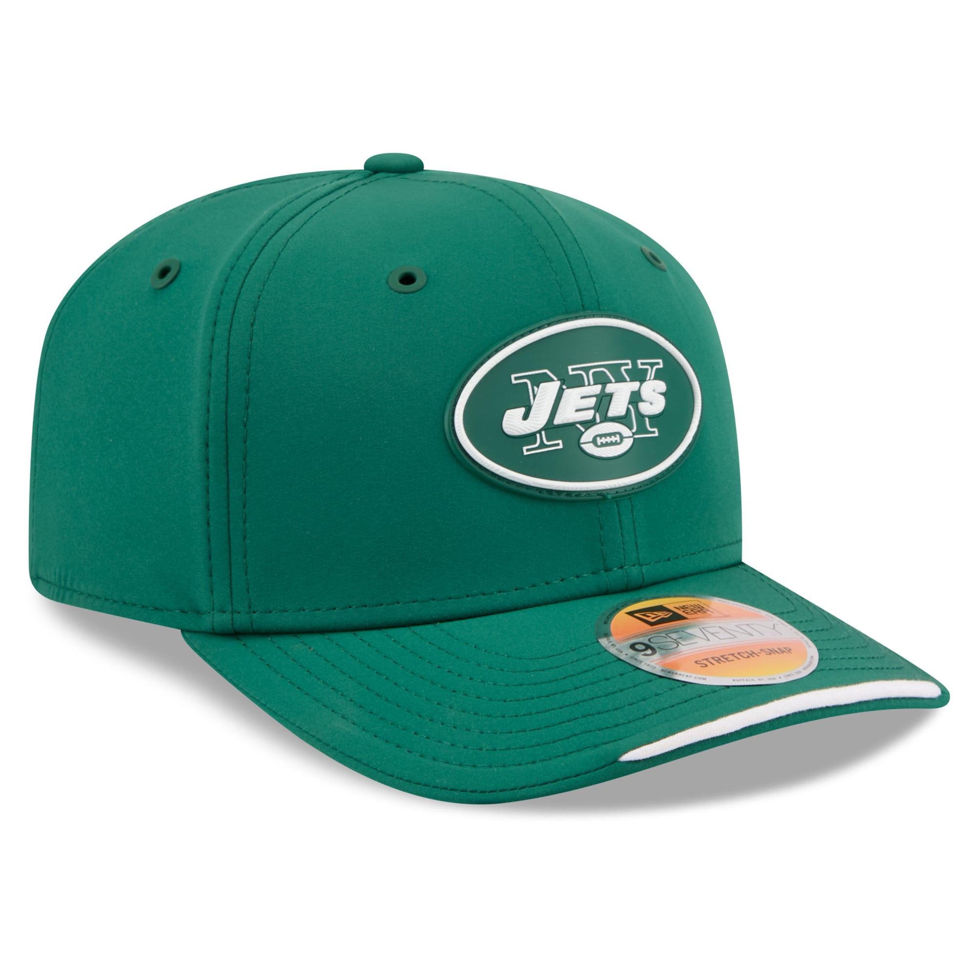 Casquette ajustable New Era verte New York Jets 2026 Sideline Throwback 9SEVENTY pour homme