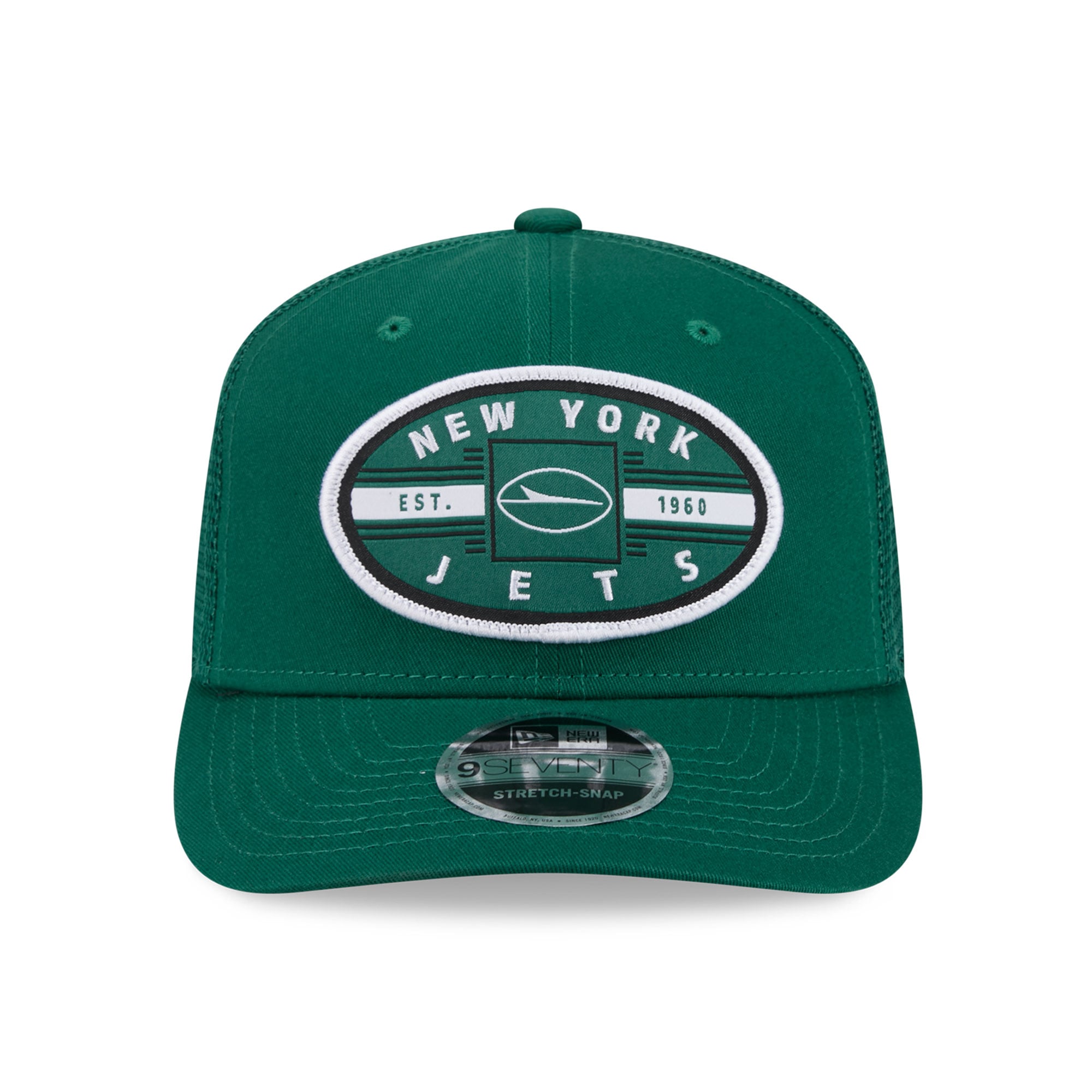 Casquette trucker New Era verte New York Jets Collegiate 9SEVENTY pour homme