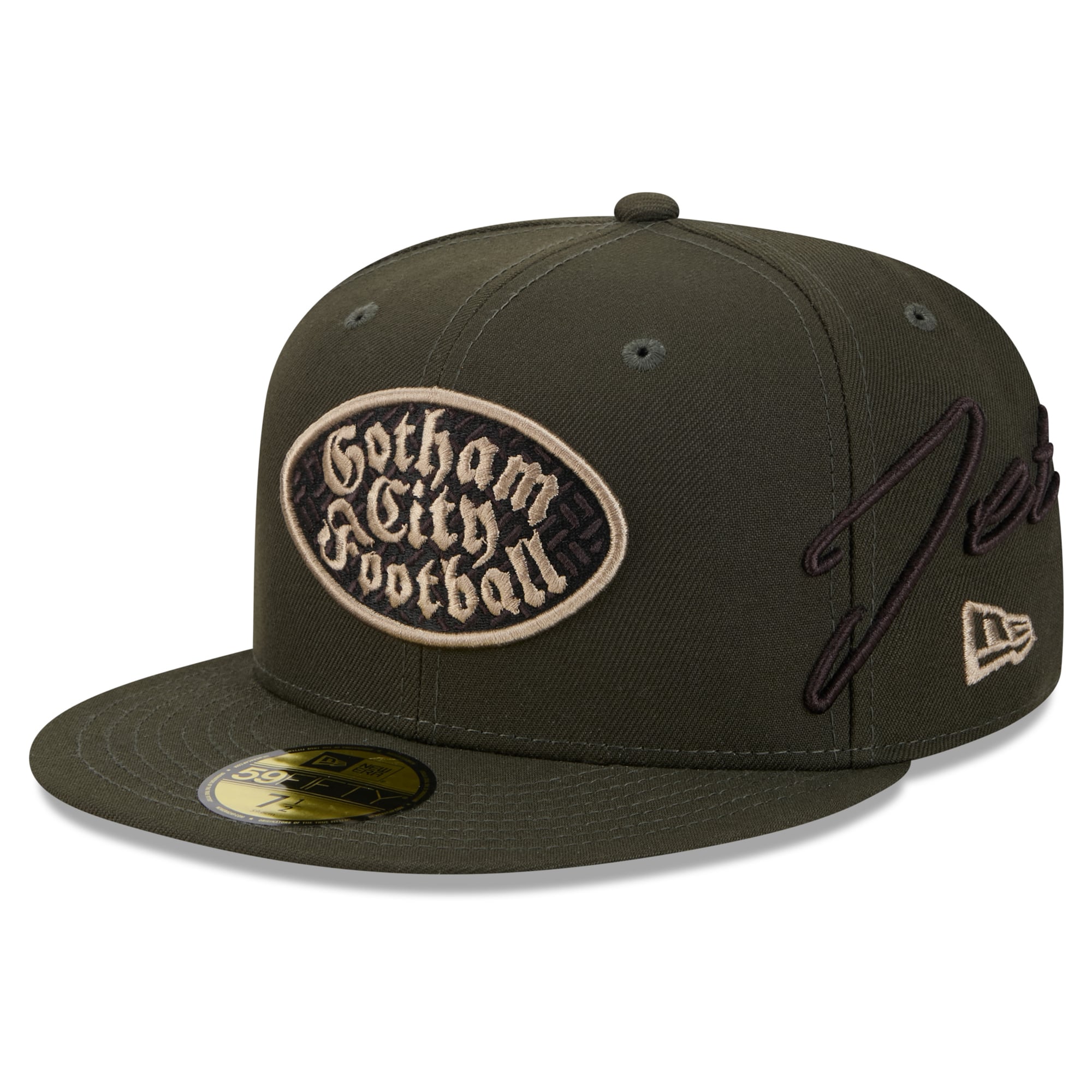 Men's New Era Green York Jets Rivalries Collection Fan Pack Side Script 59FIFTY Fitted Hat