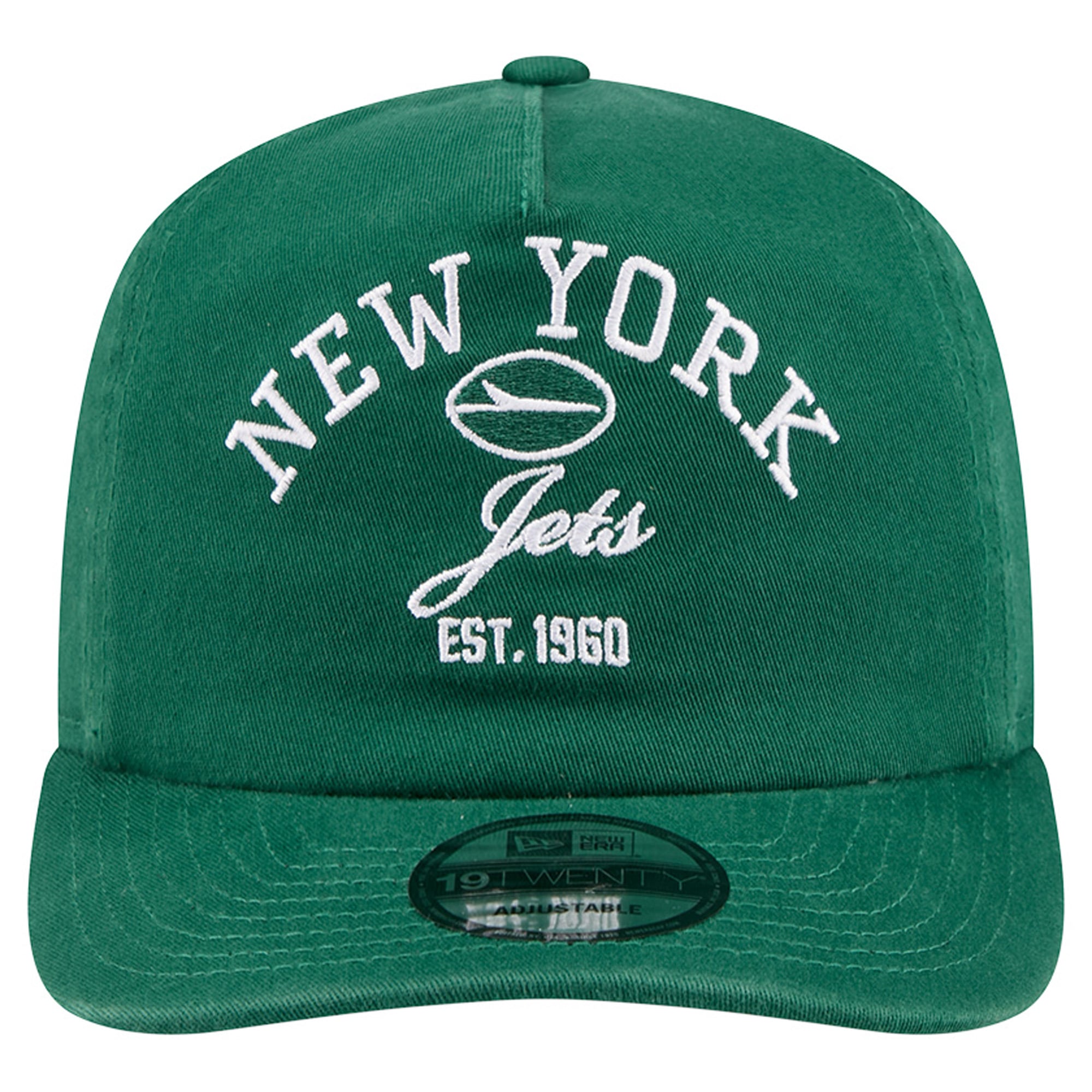 Men's New Era Green New York Jets Stacked 19TWENTY Adjustable Hat