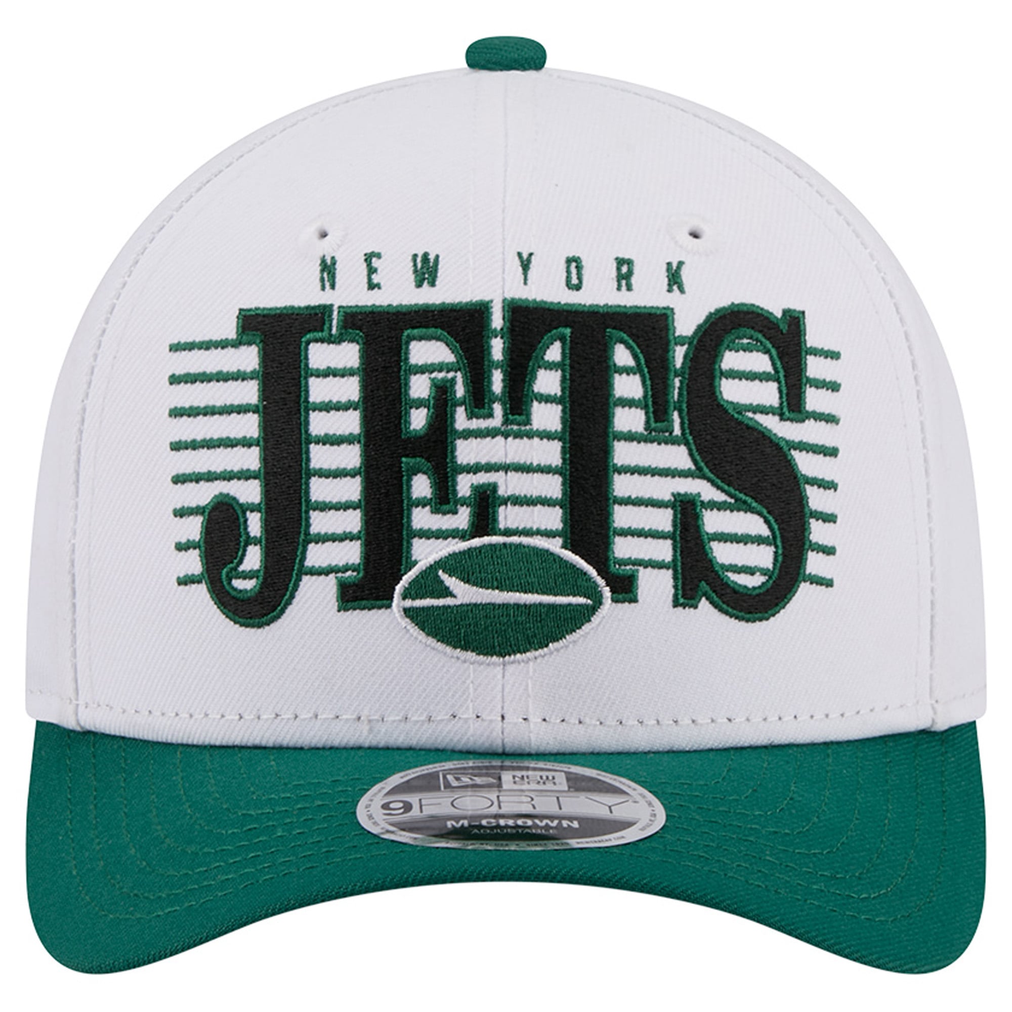 Casquette ajustable New Era blanche New York Jets Loyal 9FORTY M-Crown pour homme
