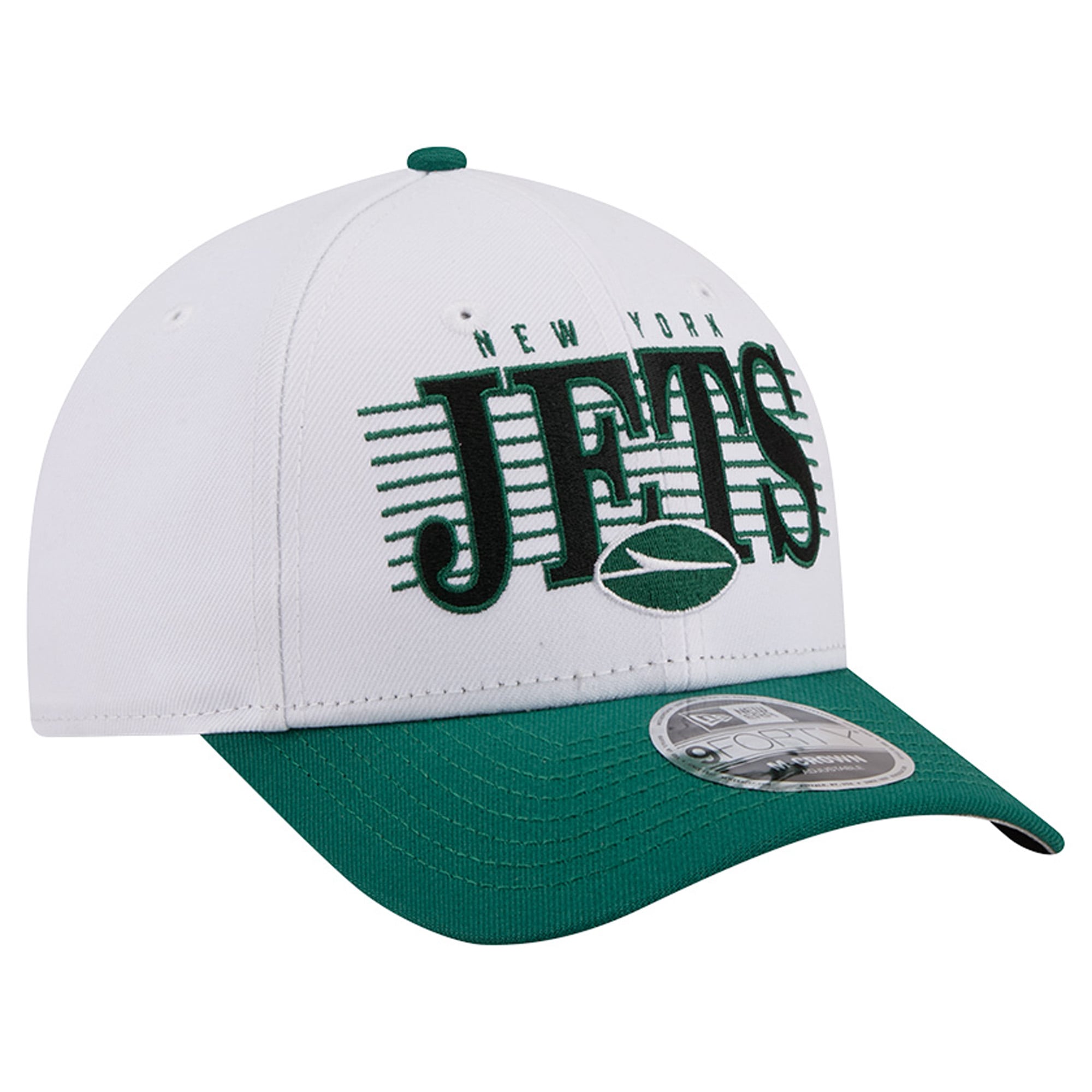 Casquette ajustable New Era blanche New York Jets Loyal 9FORTY M-Crown pour homme