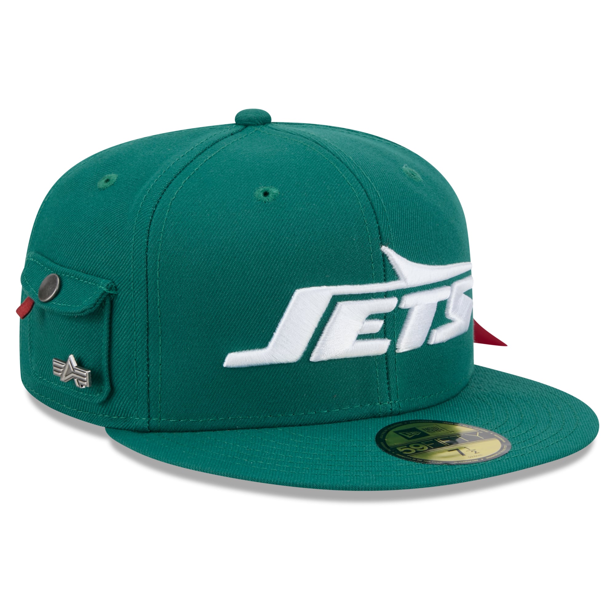 Casquette ajustée New Era x Alpha Industries verte York Jets 59FIFTY pour homme