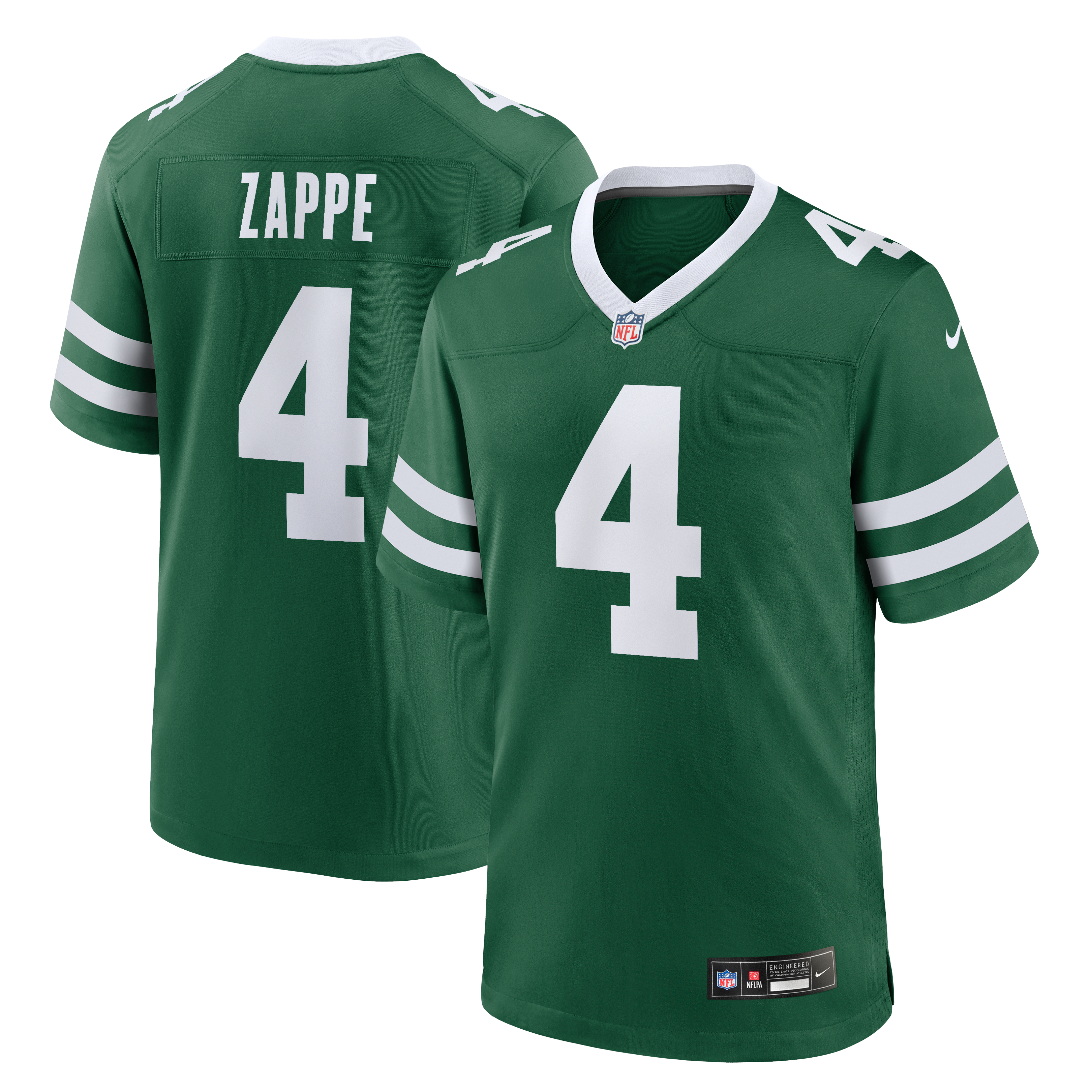 Maillot de match Nike Bailey Zappe Legacy Green pour homme, New York Jets.