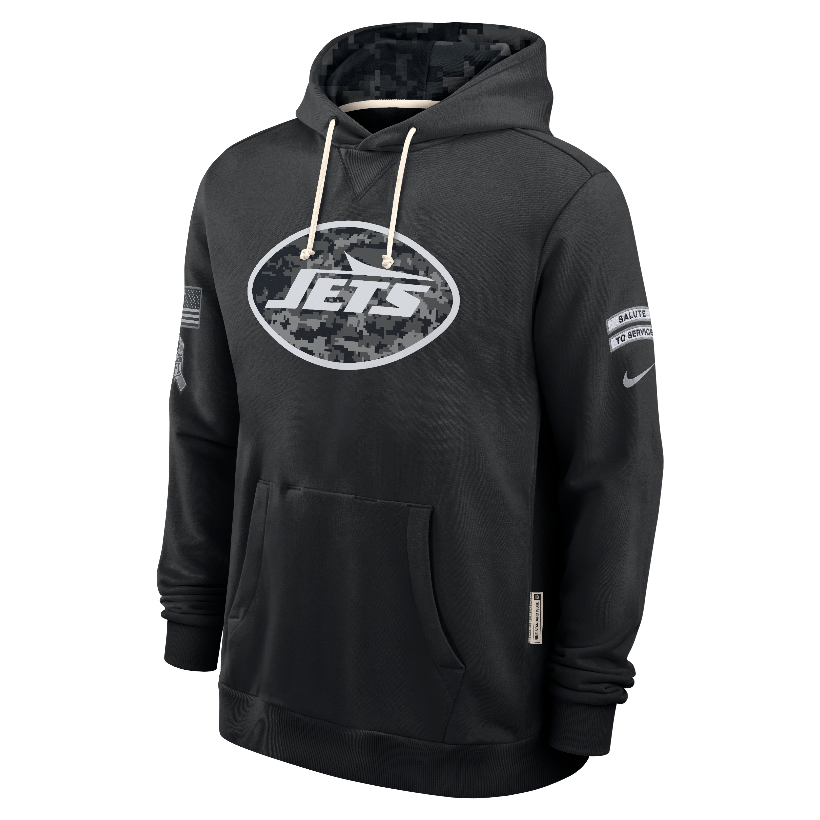 Sweat à capuche Nike noir pour homme New York Jets 2026 Salute to Service Sideline Dri-FIT