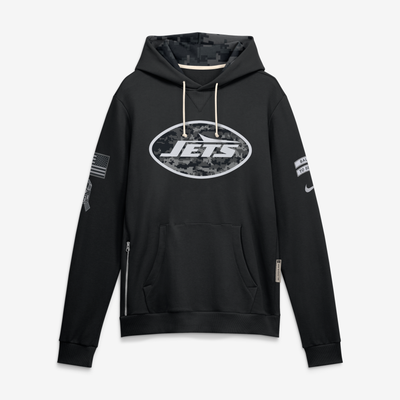  New York Jets Nike 2026 Salute to Service Sideline Dri-FIT Pullover Hoodie - Black