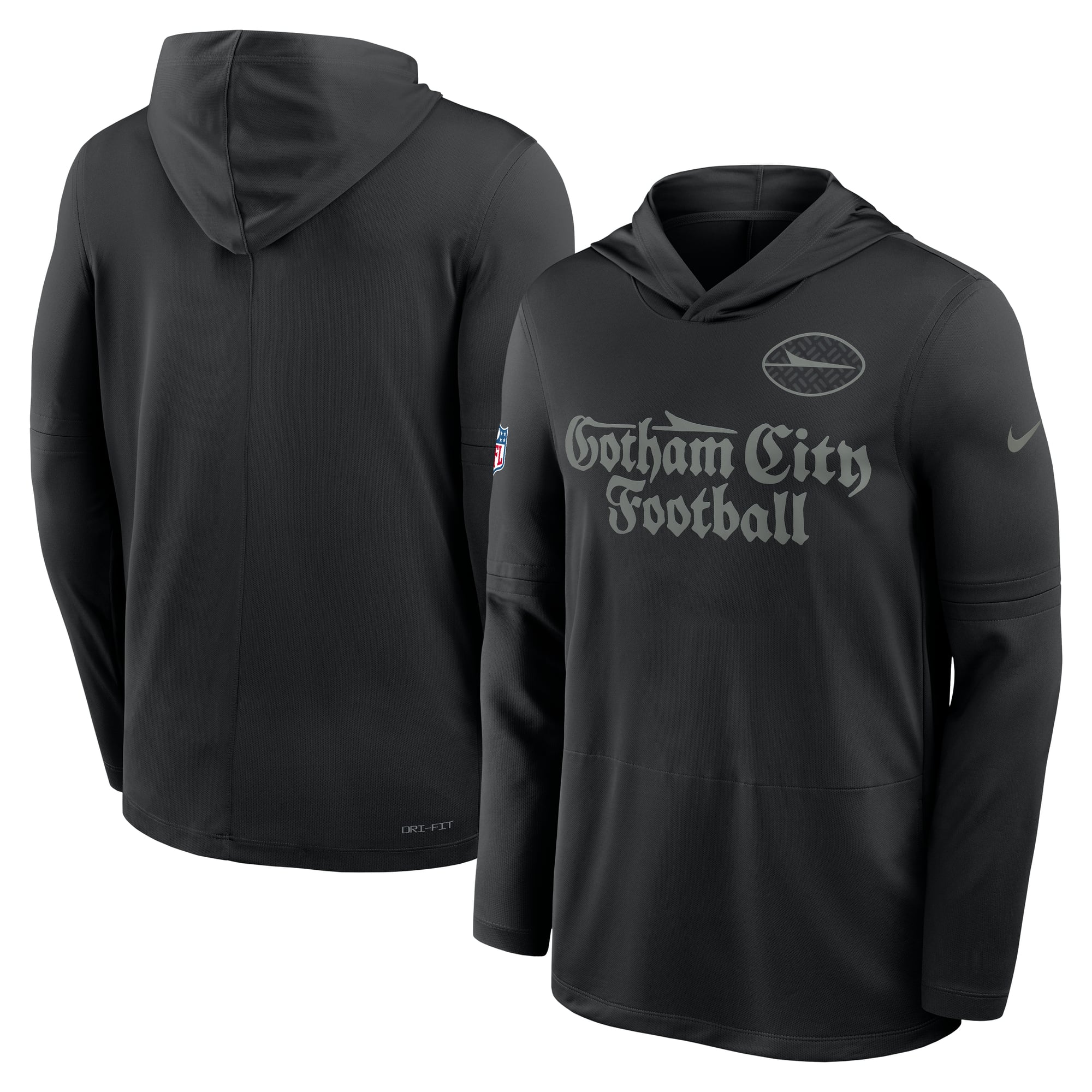 Men's Nike Black New York Jets Rivalries Collection Sideline Dri-FIT Long Sleeve Hoodie T-Shirt
