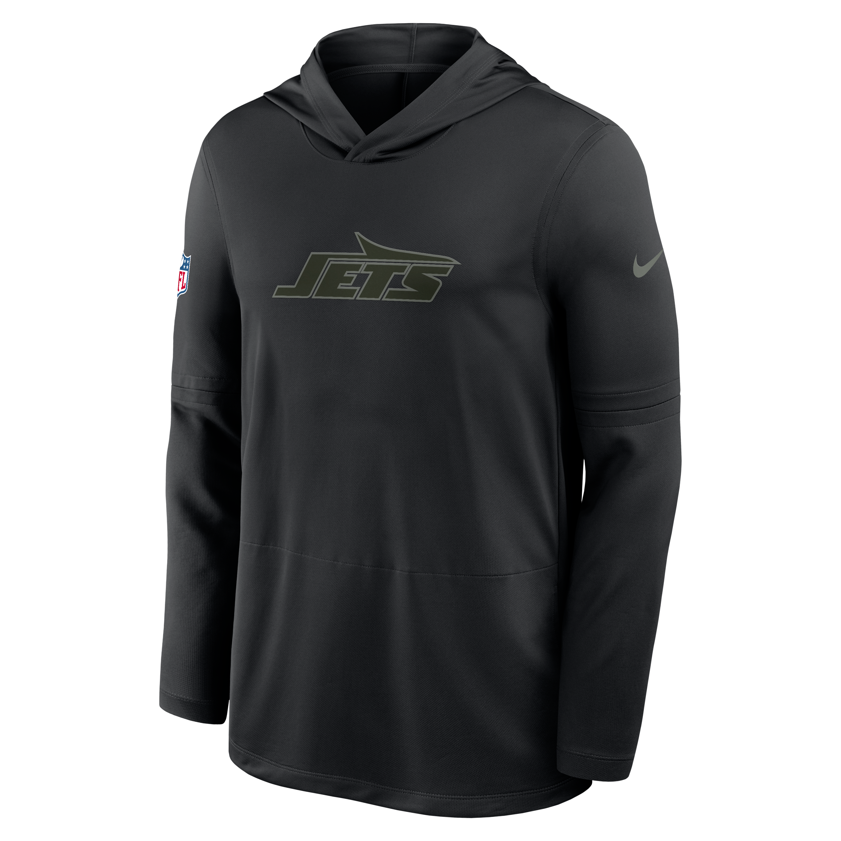 Men's Nike  Black New York Jets Rivalries Collection Sideline Lightweight Hooded Long Sleeve Top