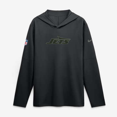  New York Jets Nike Rivalries Collection Sideline Lightweight Hooded Long Sleeve Top - Black