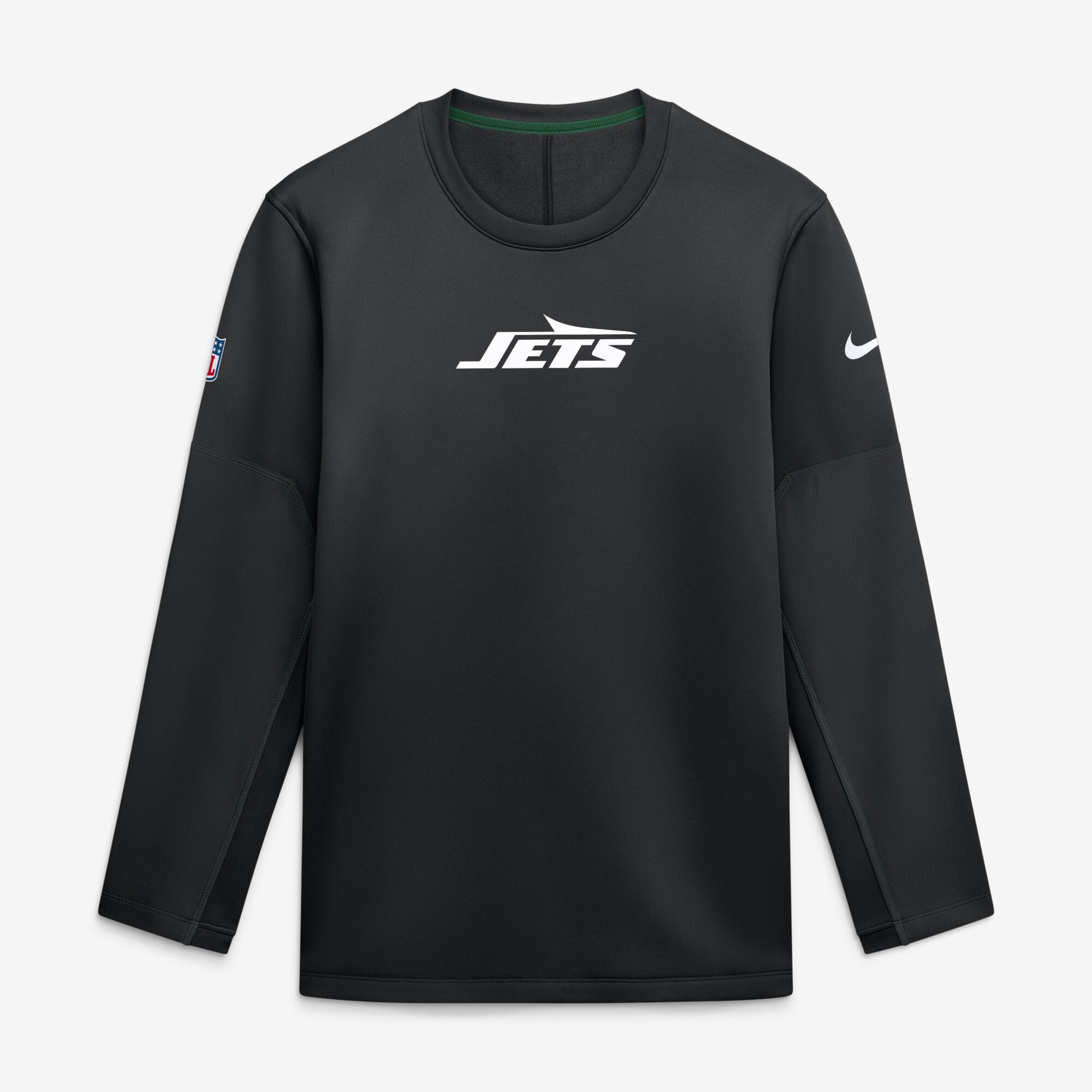 Sweat-shirt Nike Therma-FIT noir pour homme, édition limitée New York Jets, cadeau des entraîneurs de l'équipe.