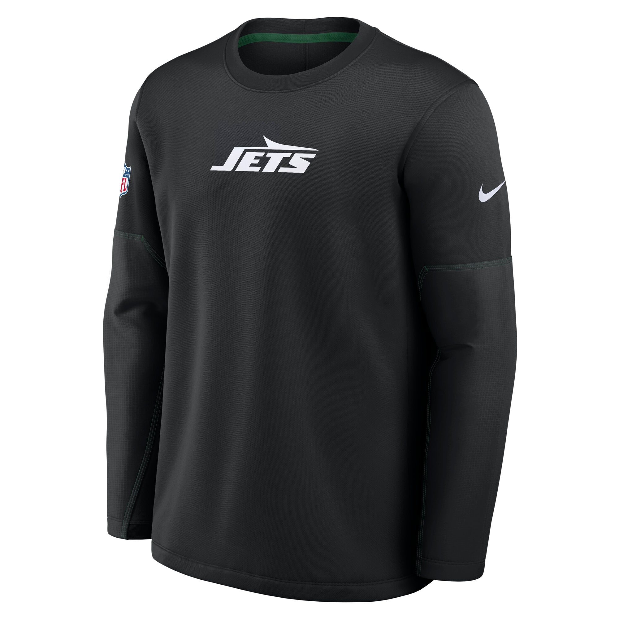Sweat-shirt Nike Therma-FIT noir pour homme, édition limitée New York Jets, cadeau des entraîneurs de l'équipe.