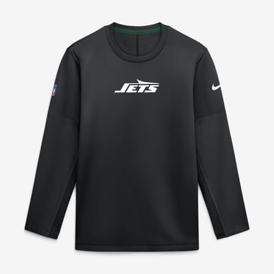 New York Jets Nike Sideline Coaches Team Present Midweight Therma-FIT Sweatshirt - Black